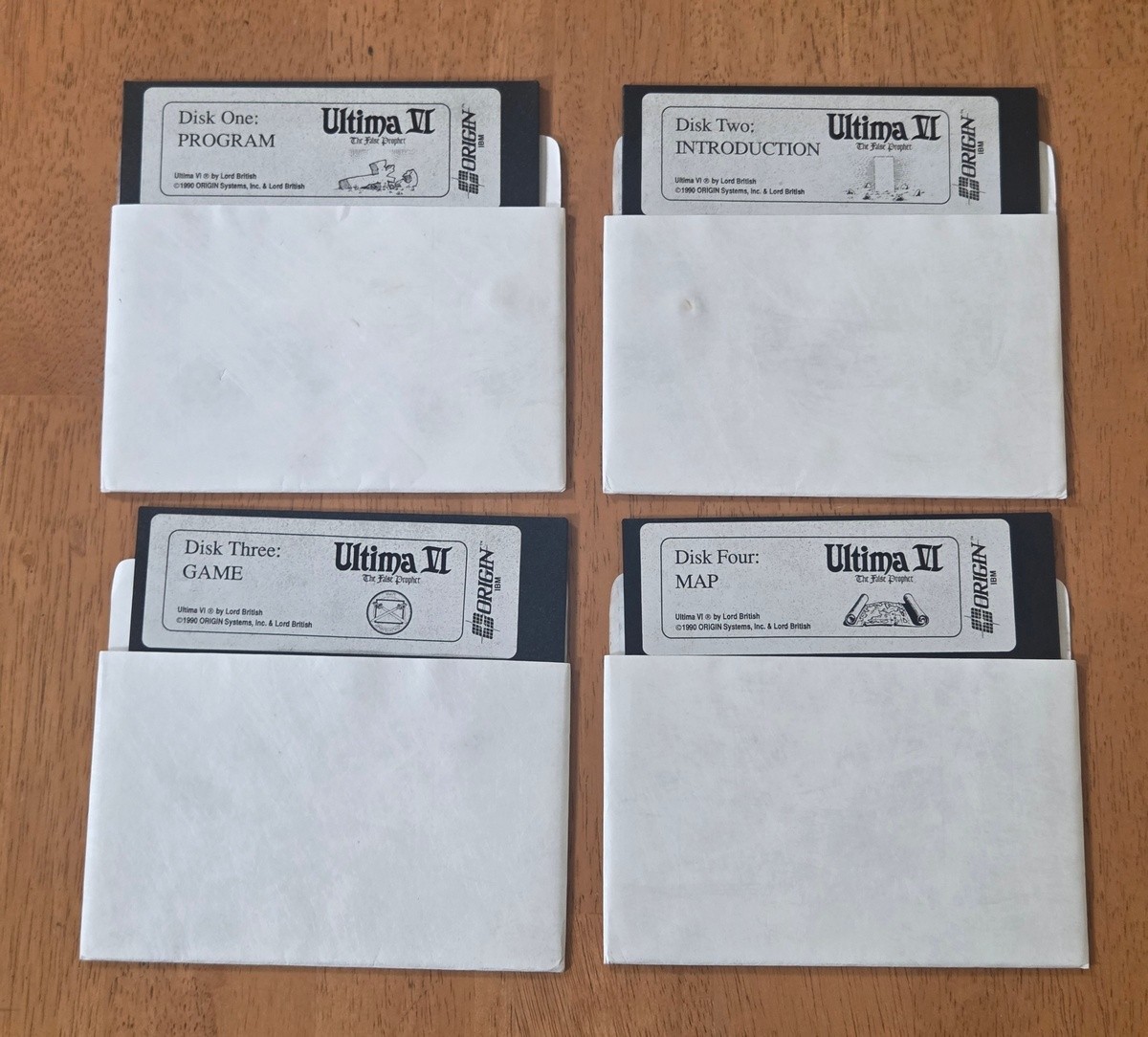 Ultima Second Trilogy IV V VI IBM PC Big Box Game 5.25″ Complete CIB Paper Map