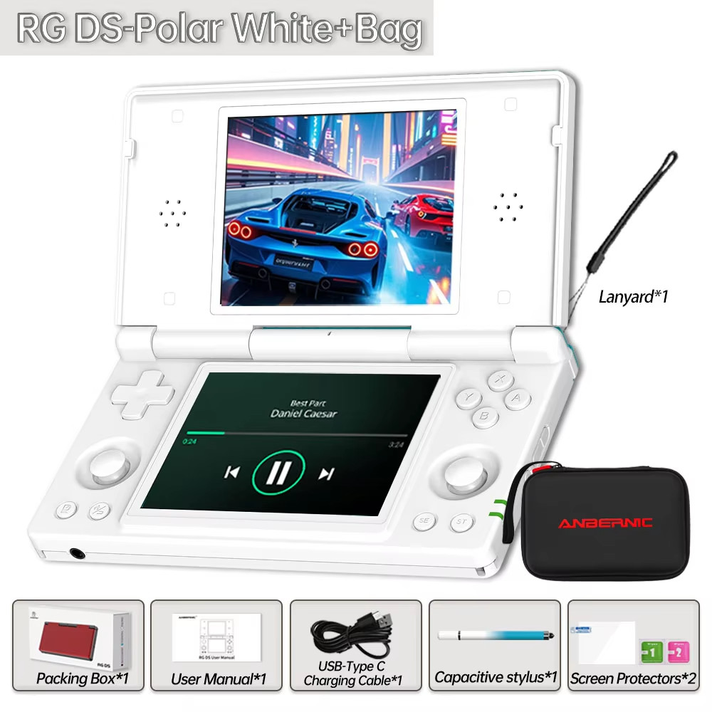 ANBERNIC RG DS Handheld Game Console 4″ IPS Multi-touch Dual-screen (Flip)