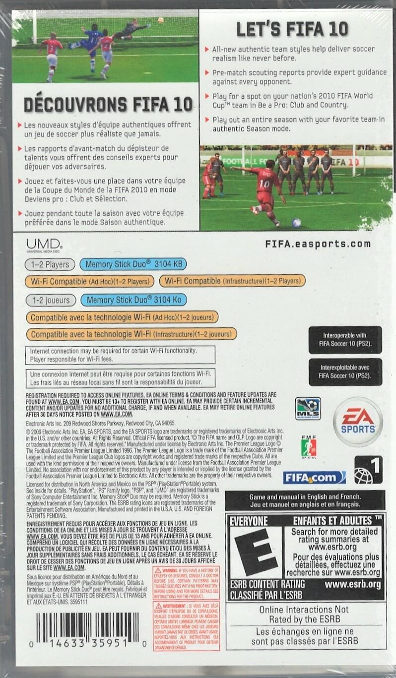 FIFA Soccer 2010 PSP (Brand New Factory Sealed US Version) Sony PSP