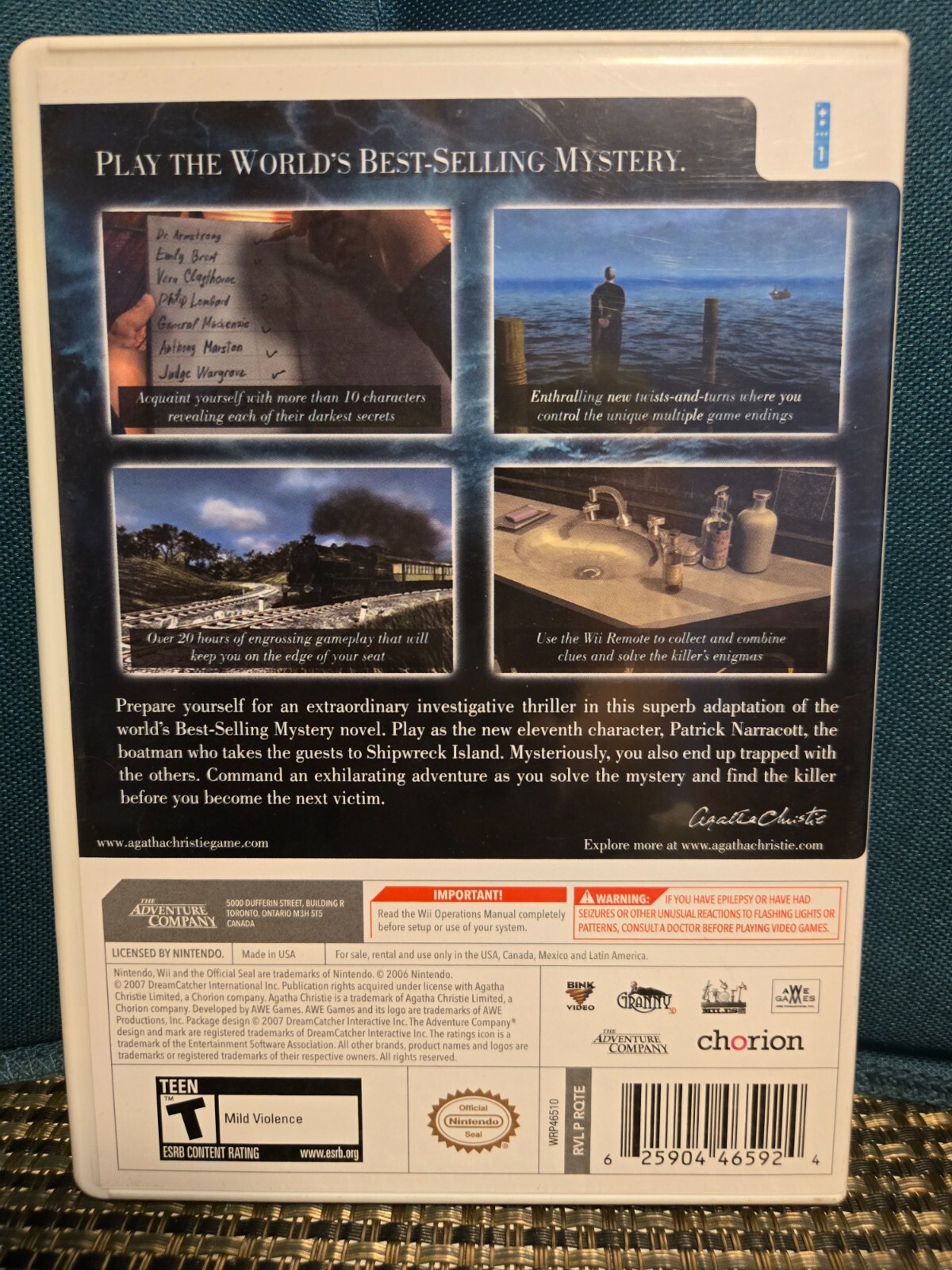 Agatha Christie: And Then There Were None (Nintendo Wii, 2008) Complete