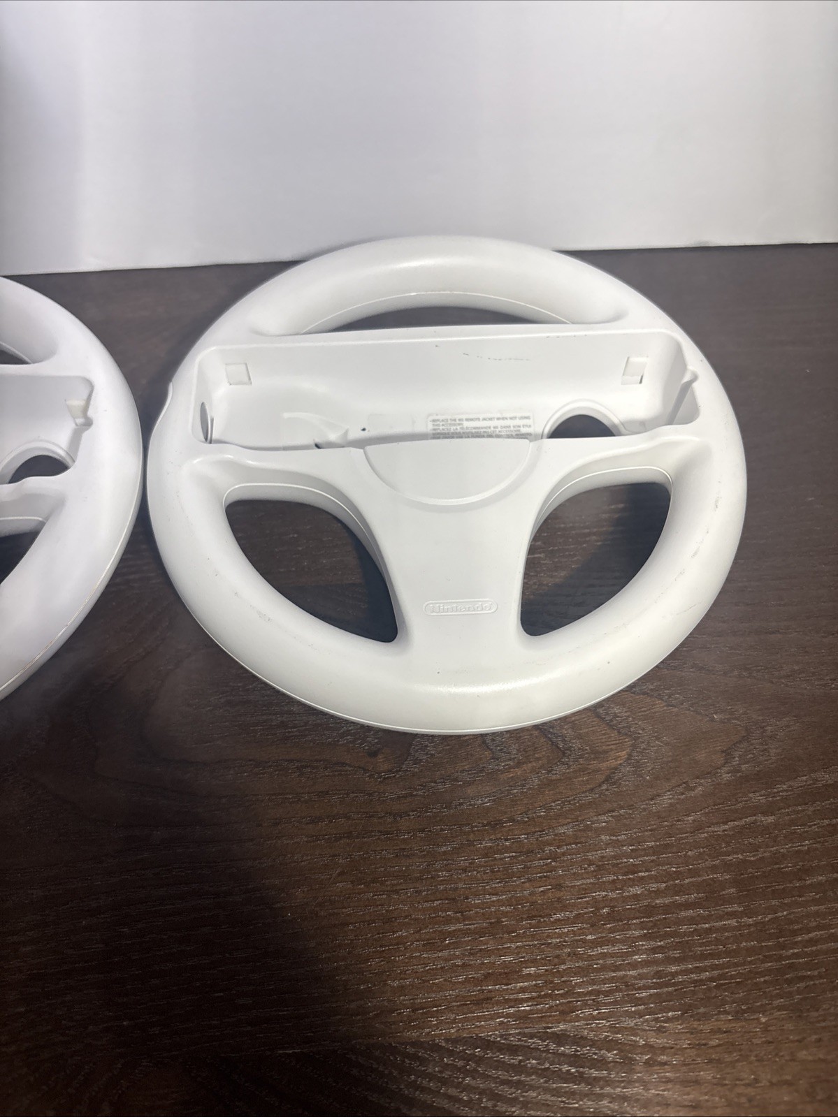 Set of 2 OEM GENUINE NINTENDO WHITE WII WII U MARIO KART STEERING WHEEL RVL-024