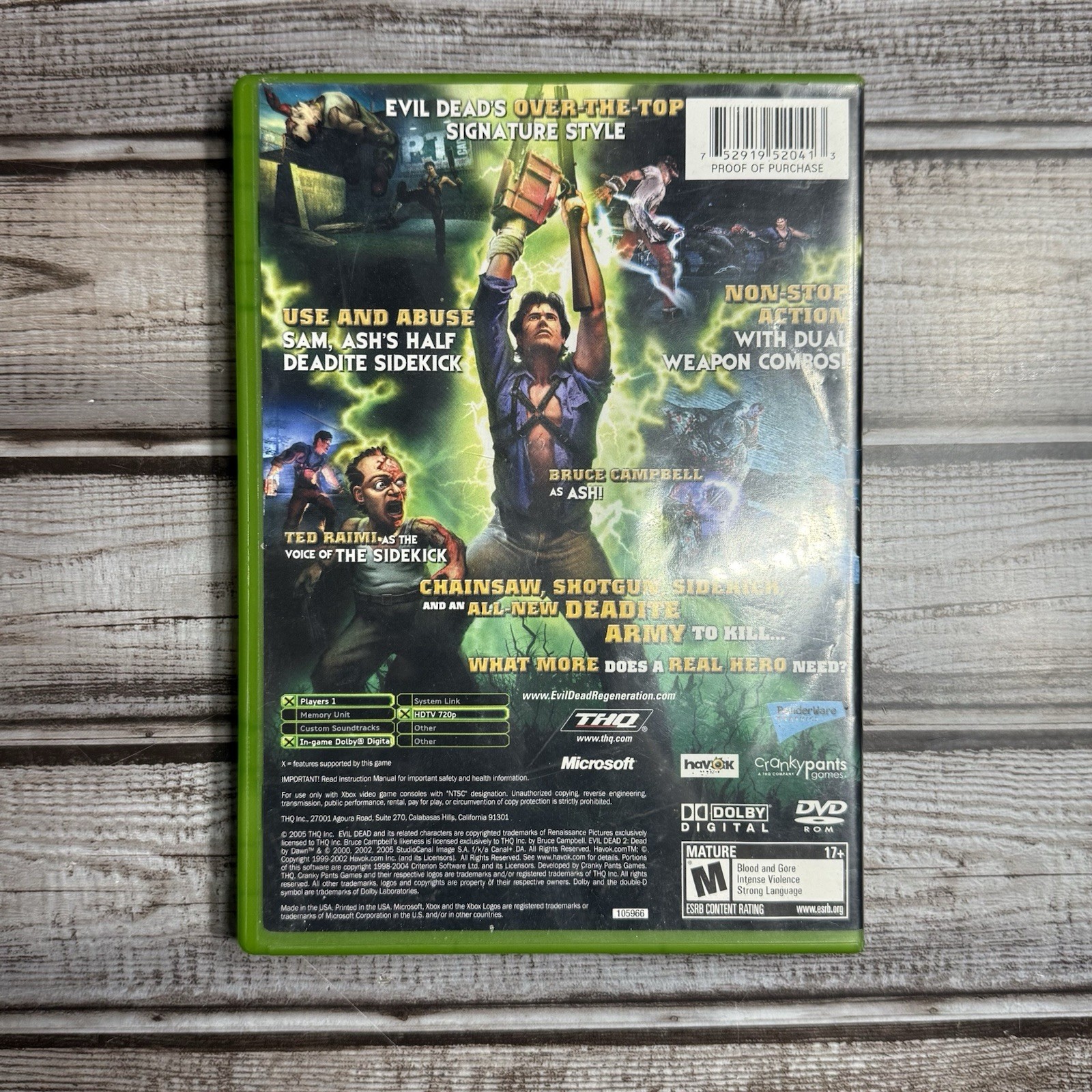 Evil Dead: Regeneration (Microsoft Xbox, 2005) Complete With Manual