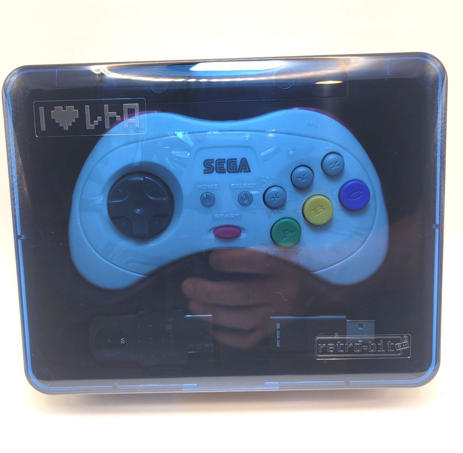 Retro-Bit 2.4GHz V2 Wireless Controller 8-Button Sega Saturn, Genesis Mini White