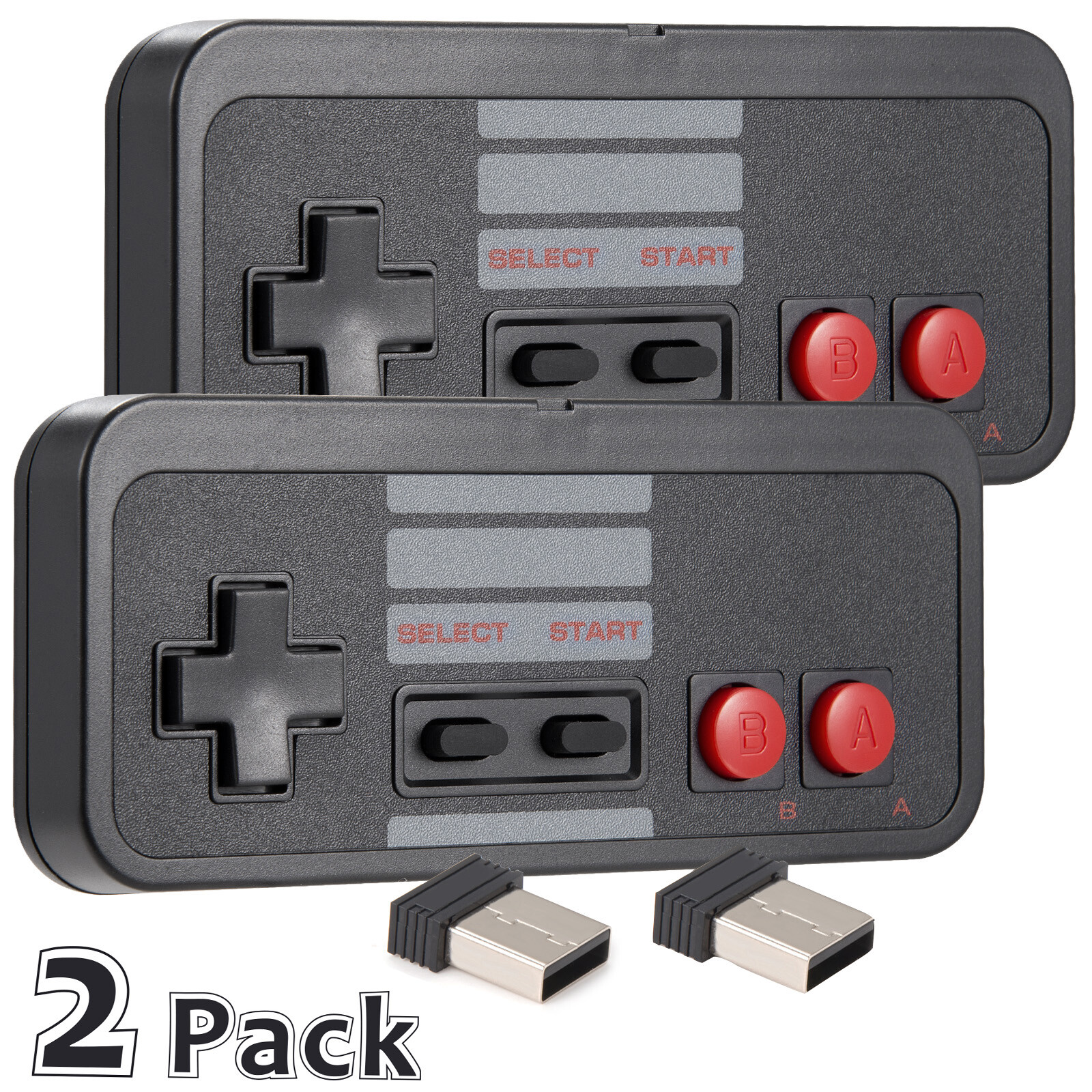 2 Packs Wirded/ Wireless USB NES Controller Gamepad for Windows PC Raspberry Pi
