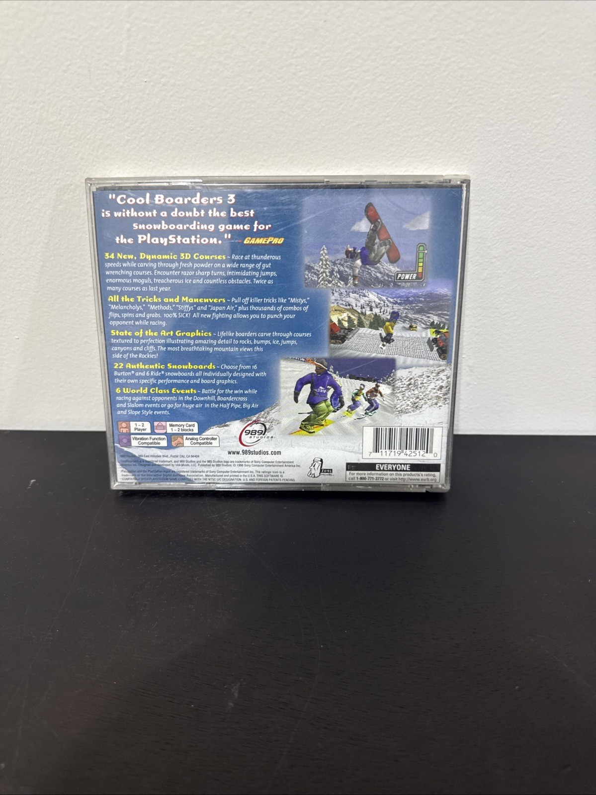 Cool Borders 3 (Sony PlayStation 1, 1998) PS1 W Manual Black Label