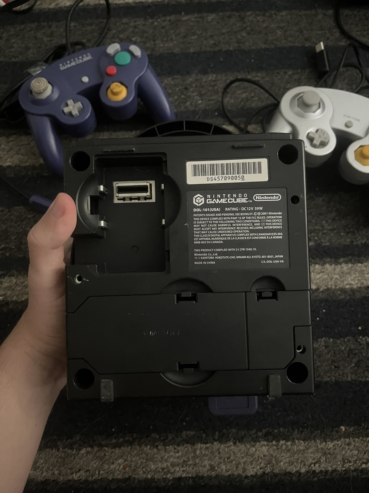 Nintendo GameCube DOL-101 Black and Includes 2 Controllers and memory also wires