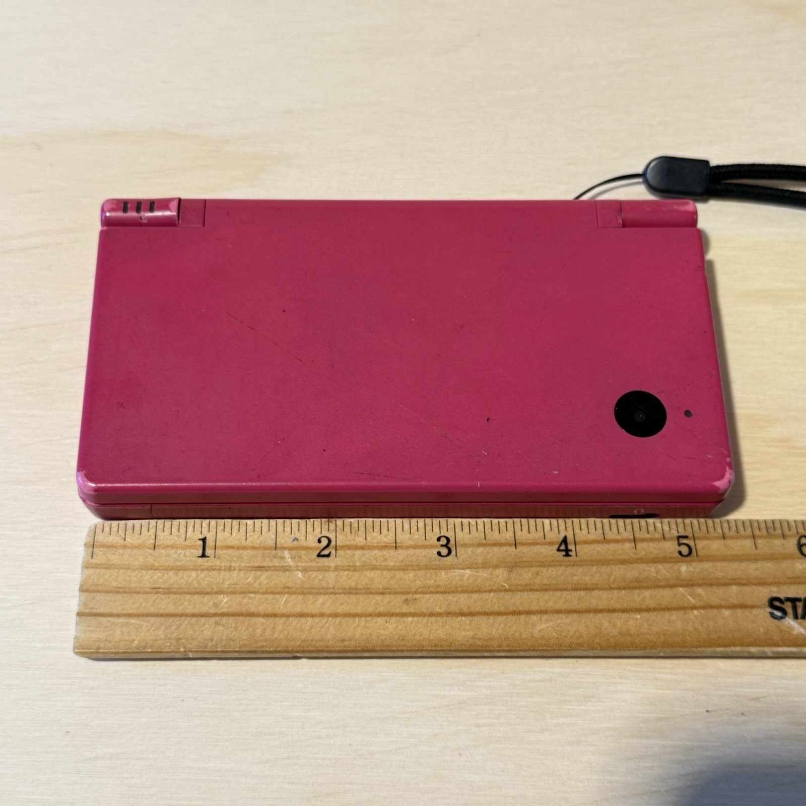 Nintendo DSi Console Hot Pink No Charger Tested Good Loose Top Hinge Read Info!