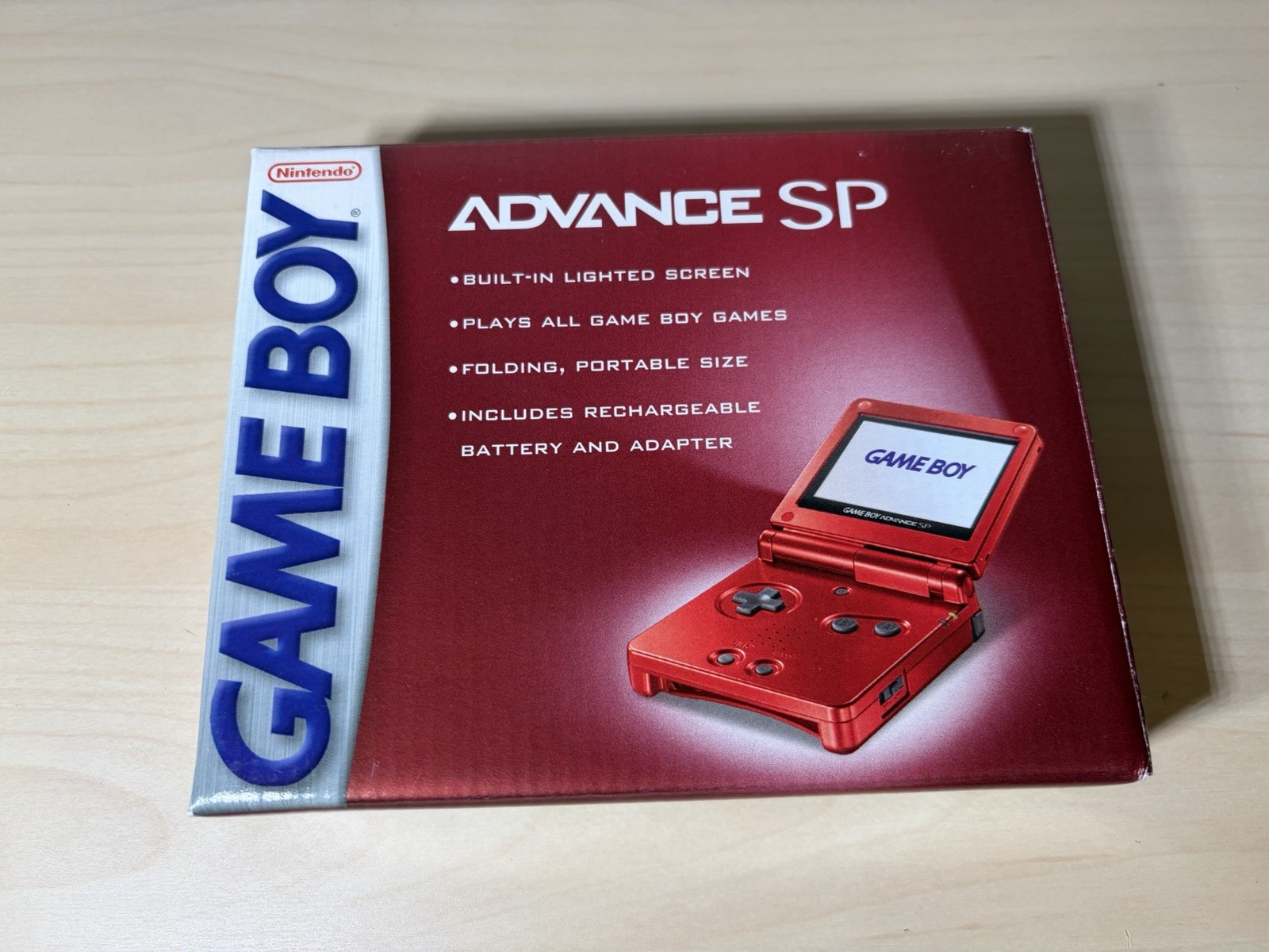Nintendo GameBoy Advance GBA SP Flame Red Handheld Console Open Box