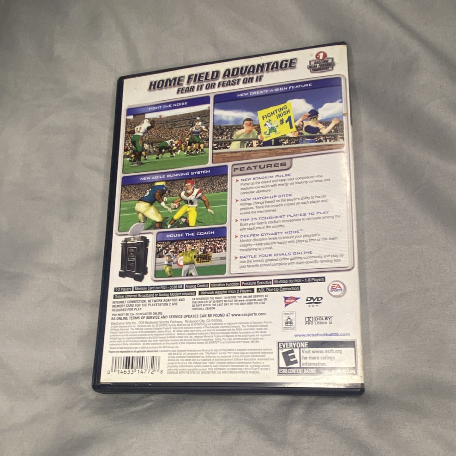EA SPORTS NCAA Football 2005 PS2 (2005) NTSC-U/C E Everyone Manual Included