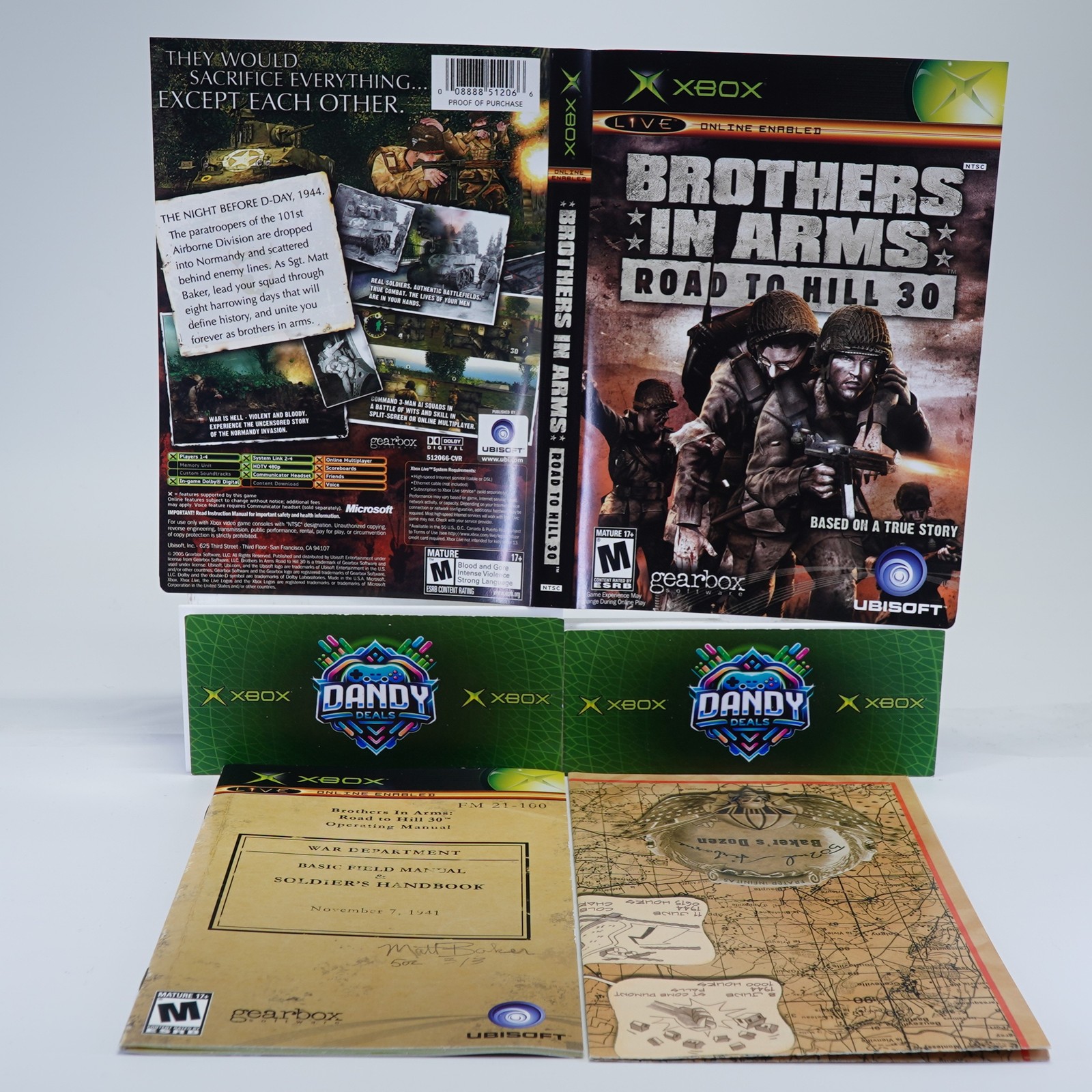 Brothers in Arms Road to Hill 30 CIB W/ Manual + Map – Xbox