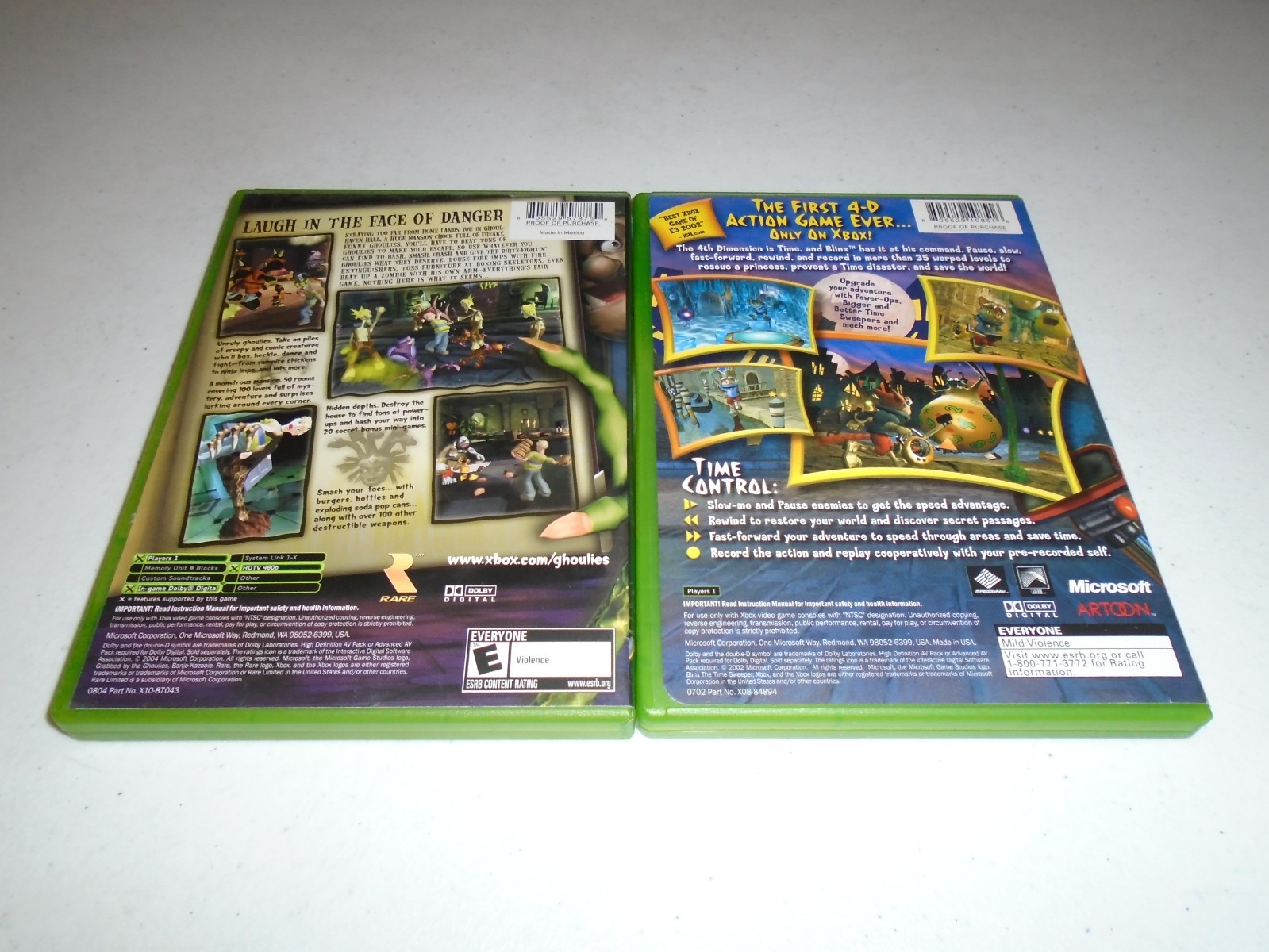 Grabbed by the Ghoulies & Blinx The Time Sweeper ☆☆ Complete Original Xbox games