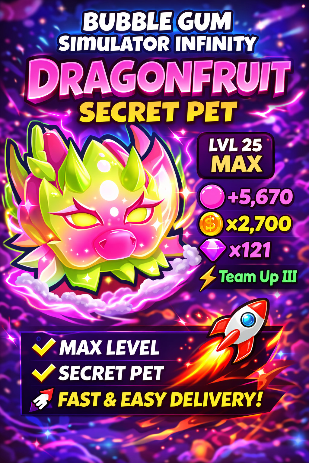 Bubble Gum Simulator Infinity | BGSI | SECRET Pets – CHEAPEST