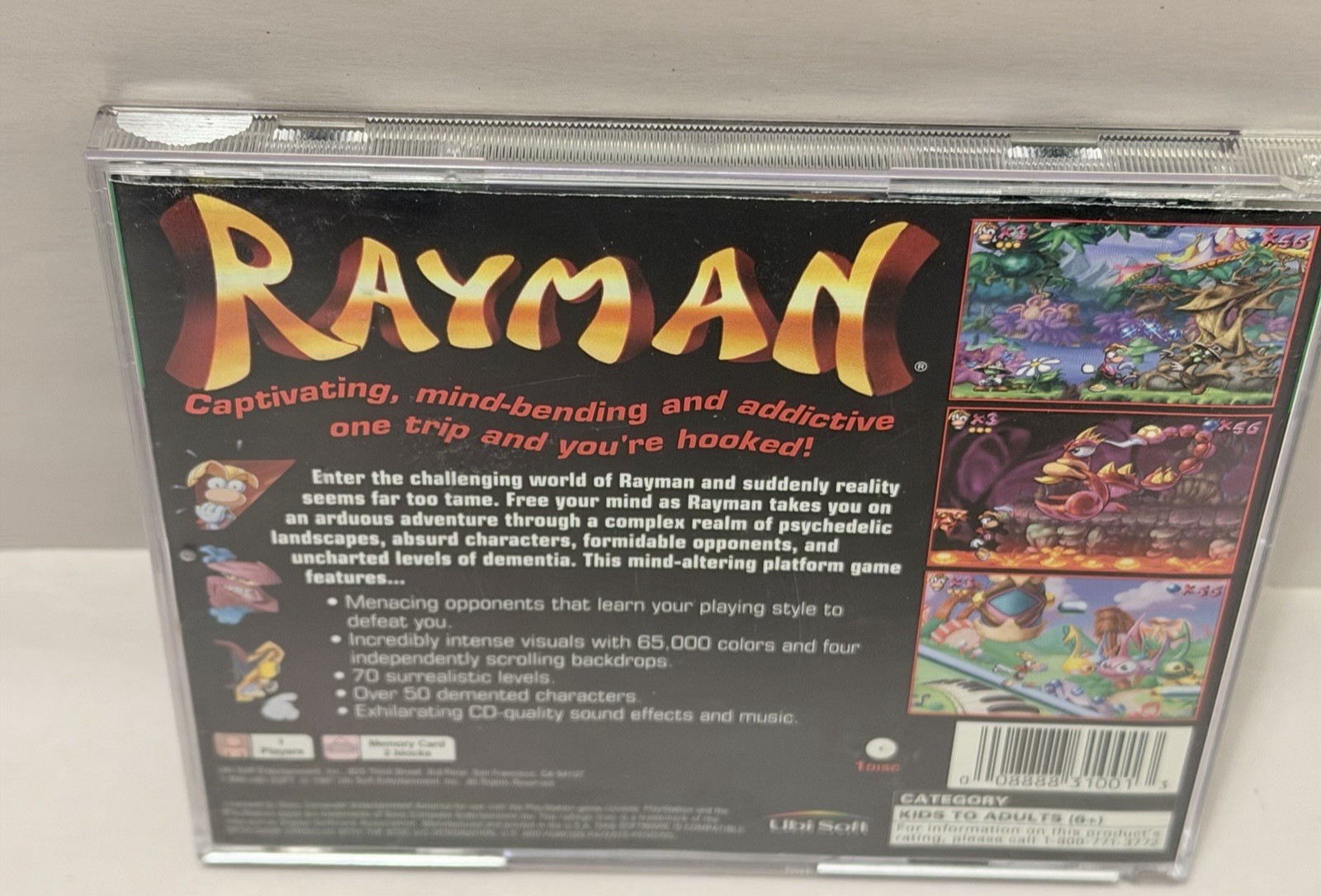 Rayman Sony PlayStation 1998 CASE ONLY with Manual NO CD READ