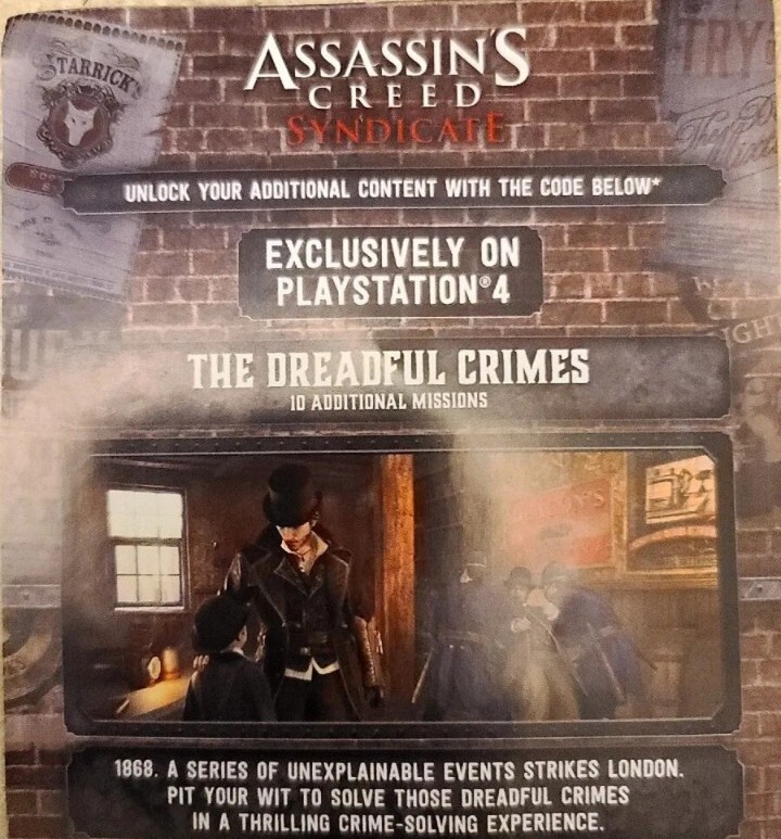Assassin’s Creed Syndicate The Dreadful Crimes DLC. European Version Only