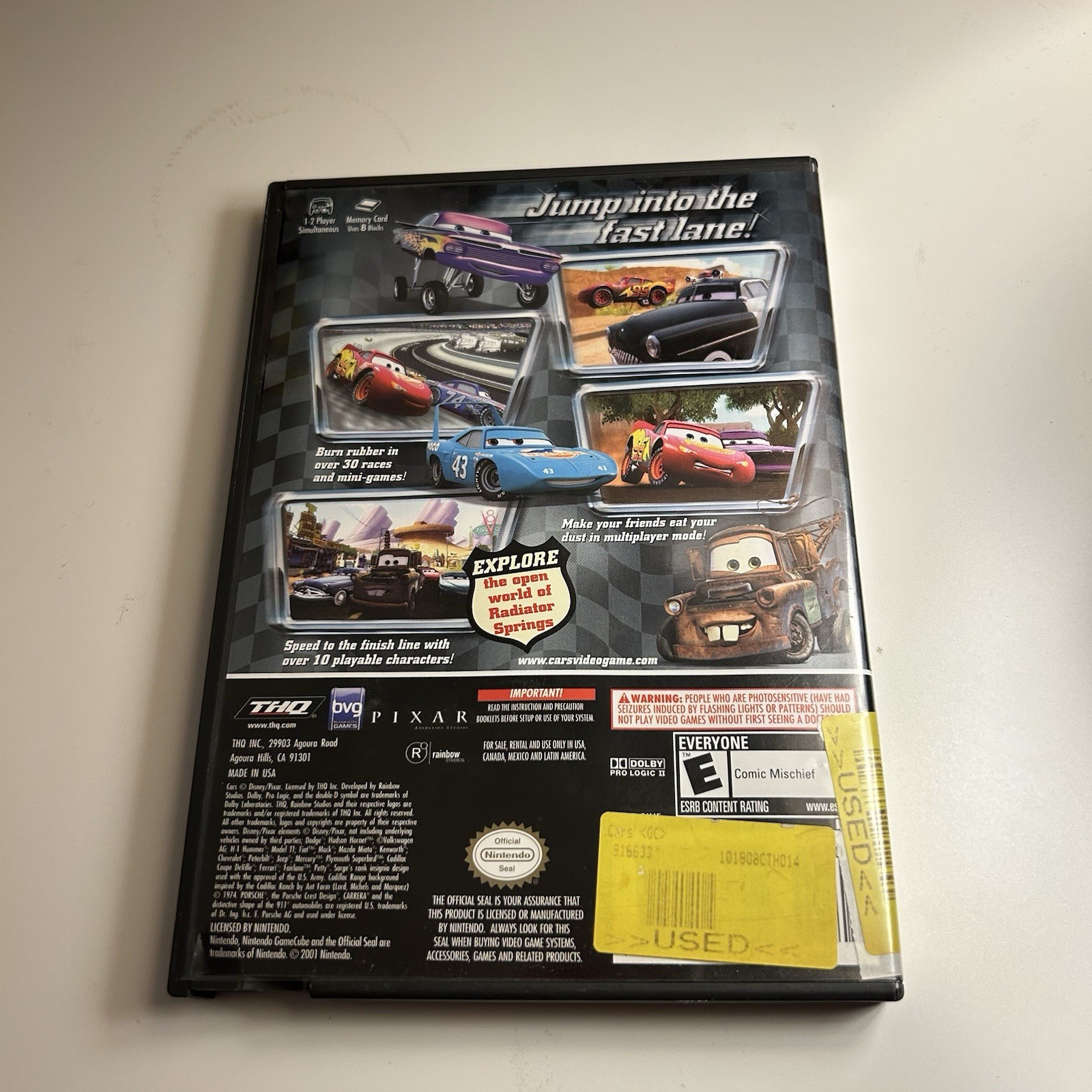 Disney Pixar Cars Nintendo Gamecube CIB Complete Tested Free Shipping