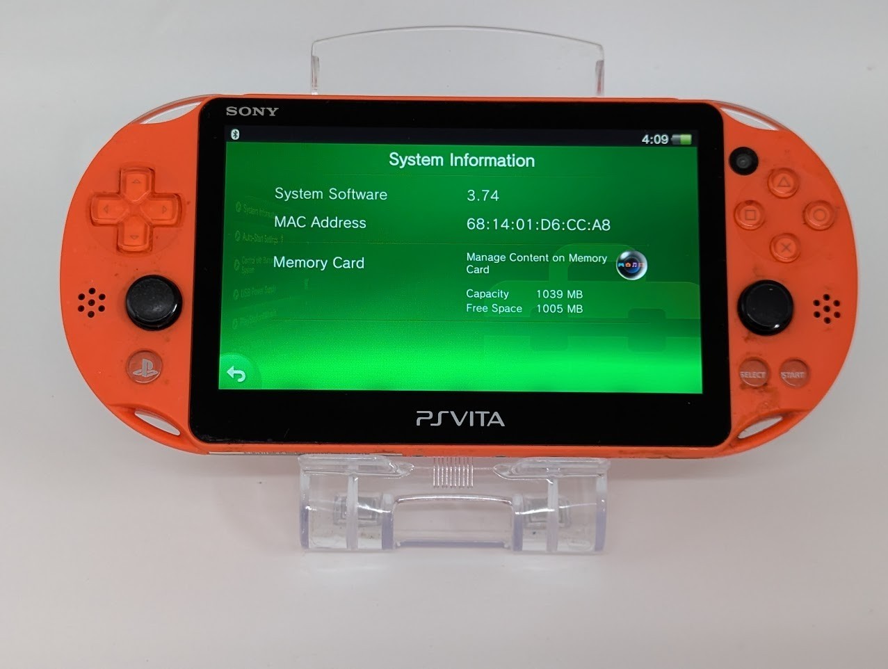 B687 Sony PS Vita PCH-2000 console Orange Handheld system fx