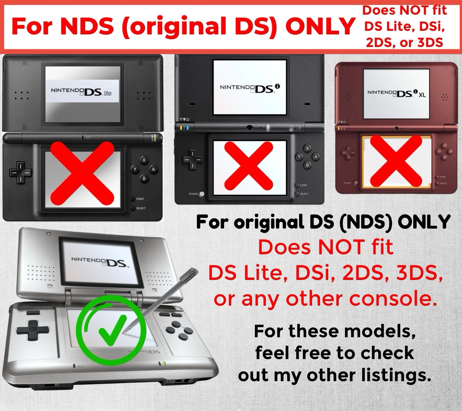Replacement Stylus for original Nintendo DS, Choose Color! For NDS