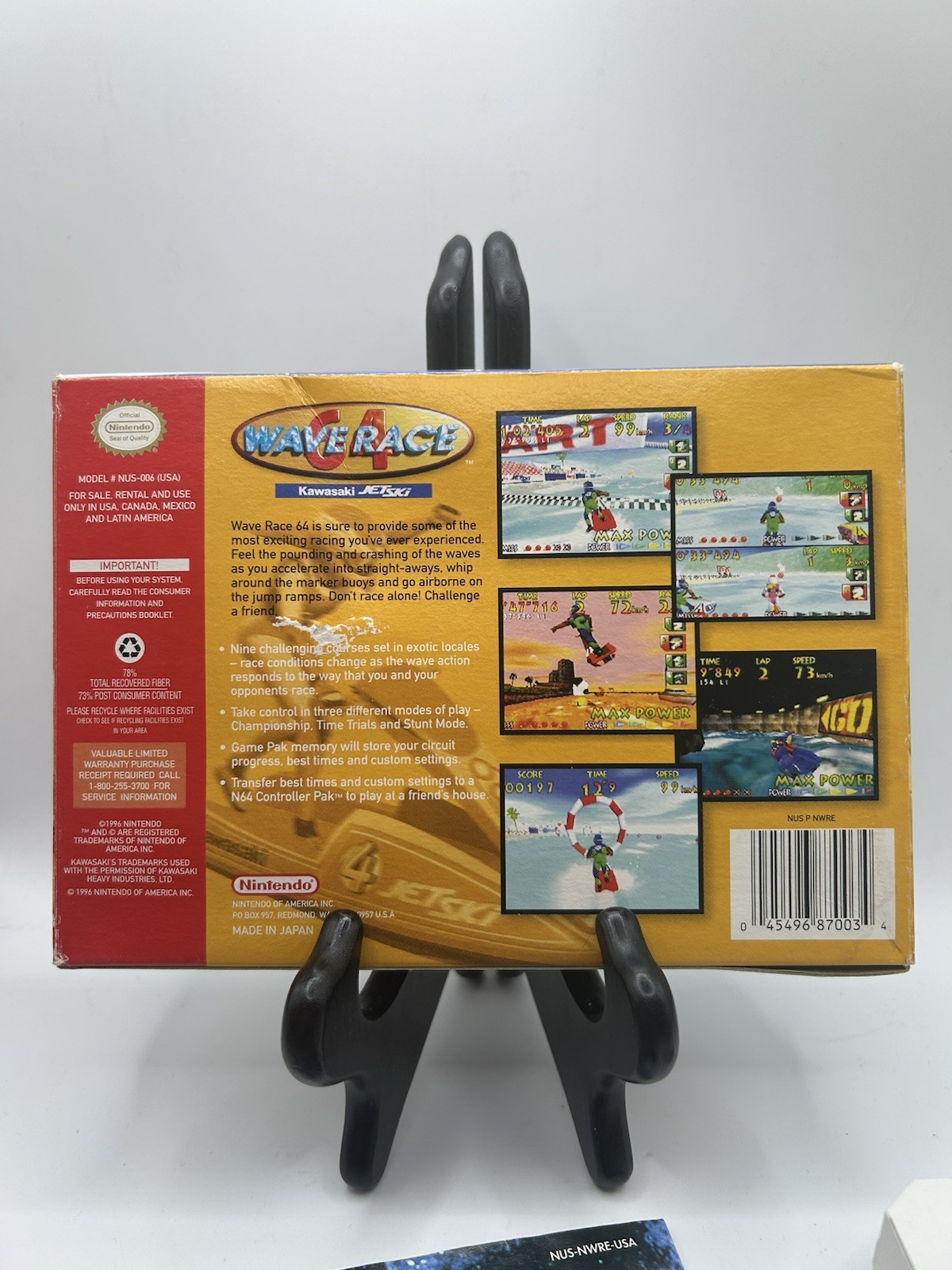 Nintendo 64 Wave Race 64 Box & Manual Only w/Operation Card No Game Damage*