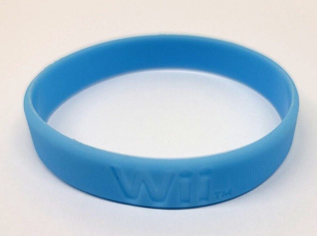 Authentic Nintendo Wii Promotional Promo Blue Rubber Wristband – Brand New