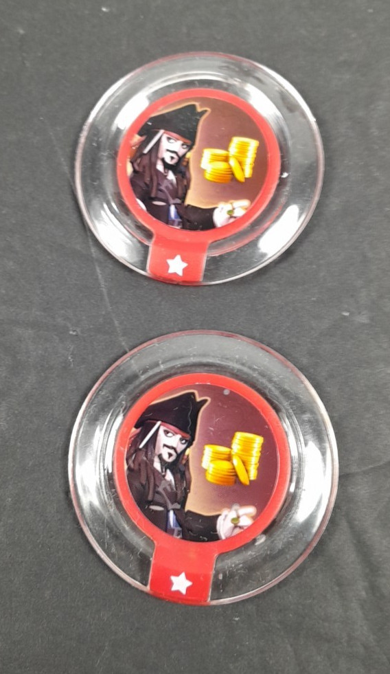 Disney Infinity Pirates of the Caribbean Jack Sparrow Davy Jones Card Power Disc