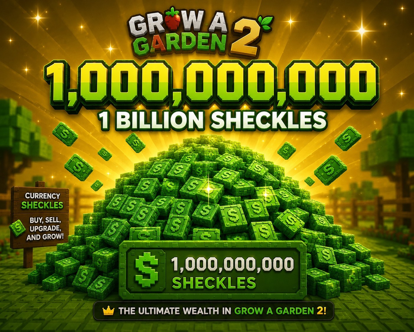 🪴 Grow A Garden 2 Roblox | GAG 2 | 1 BILLION SHECKLES 🪙 | SAME DAY DELIVERY