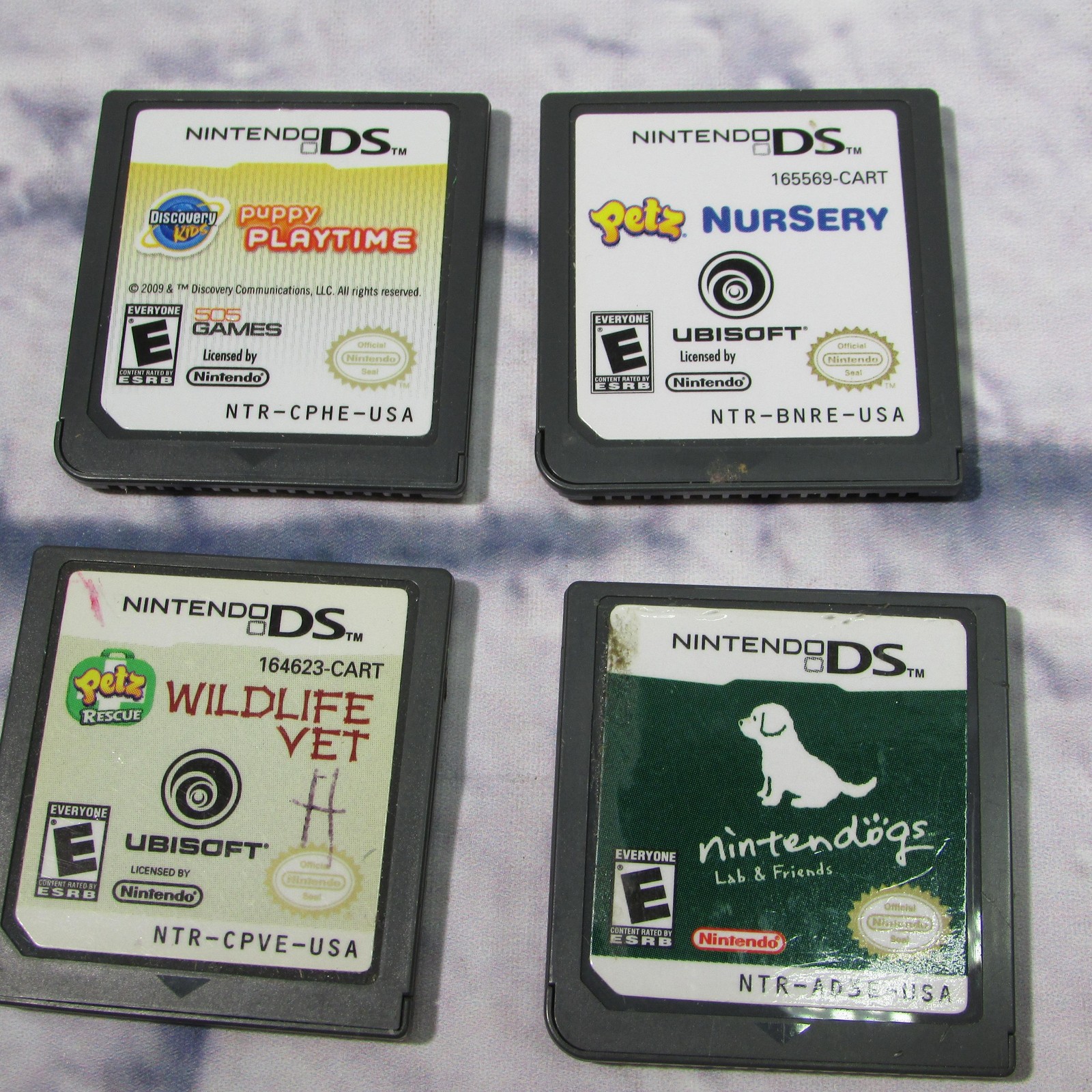 Virtual Pet Nintendo DS Lot 4 Carts Nintendogs Petz Nursery Wildlife Vet Puppy