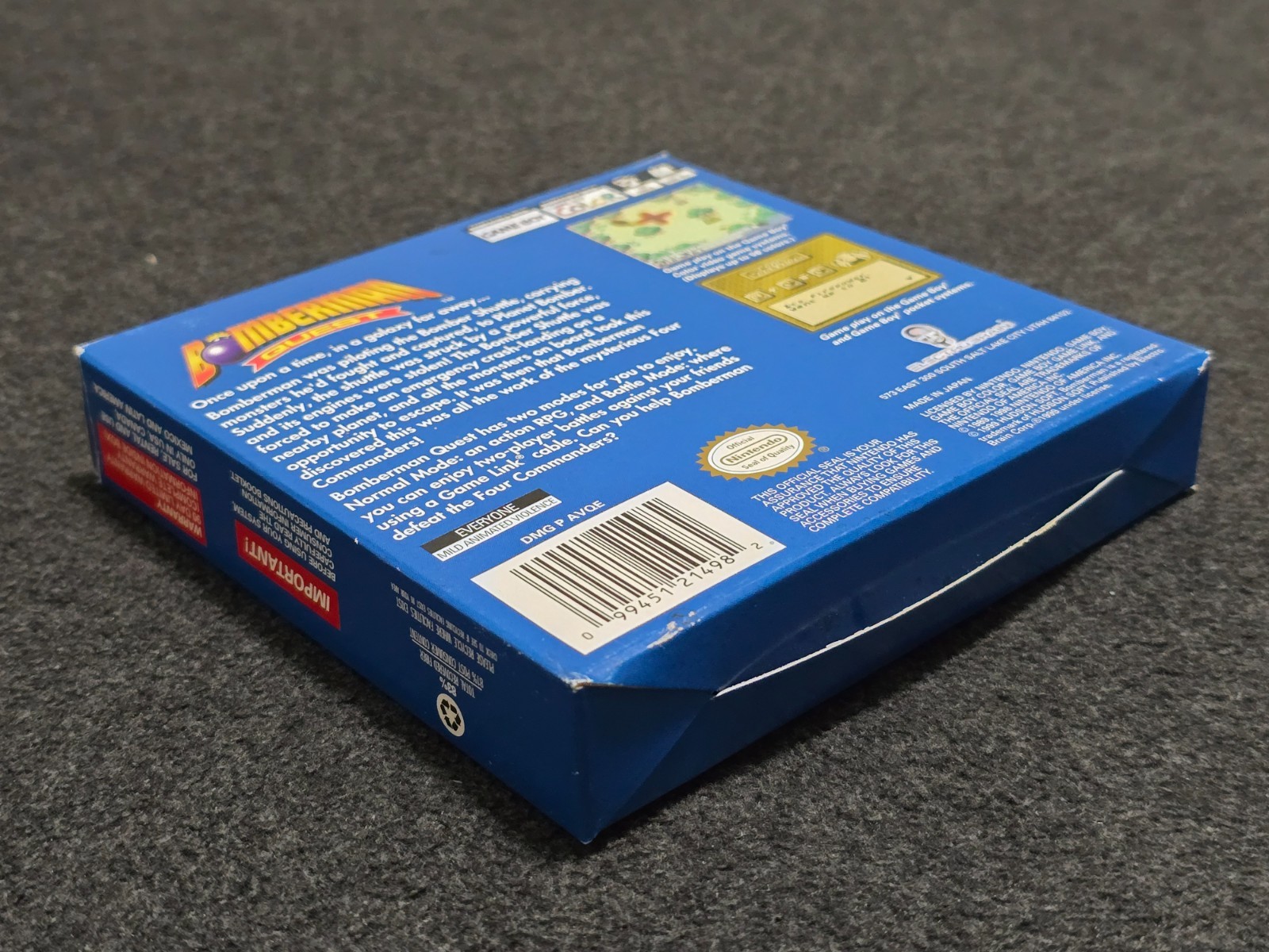 GBC BOMBERMAN QUEST Near Complete Almost CIB Box Game Boy Gameboy Color Reg Card