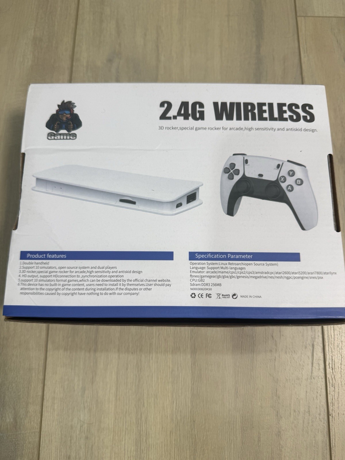 Game 2.4GHz Wireless Mini Retro Console w/ Controller, Built-in Games White