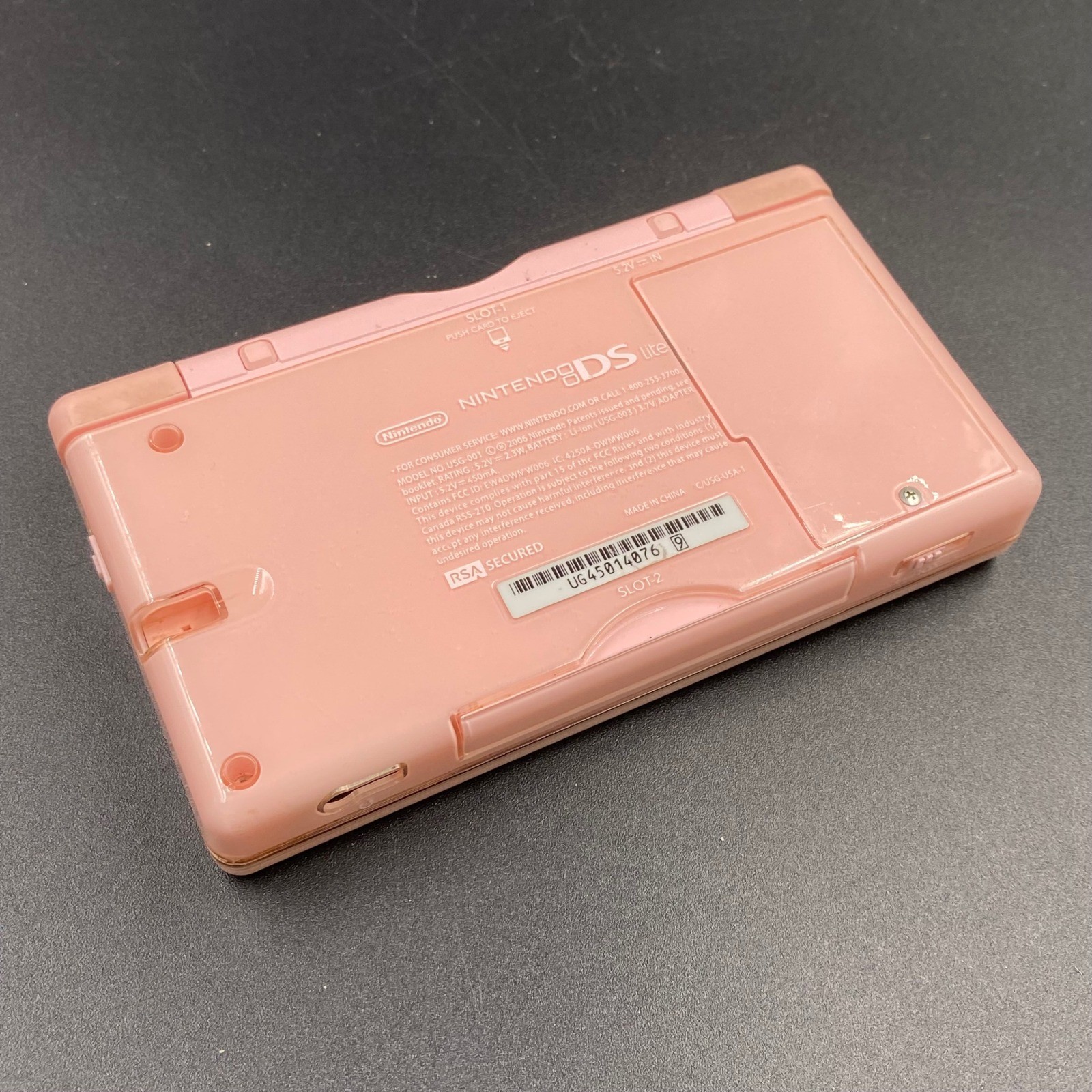 Nintendo DS Lite Handheld Console Pink USG-001 Gaming GBA Slot Broken Hinge