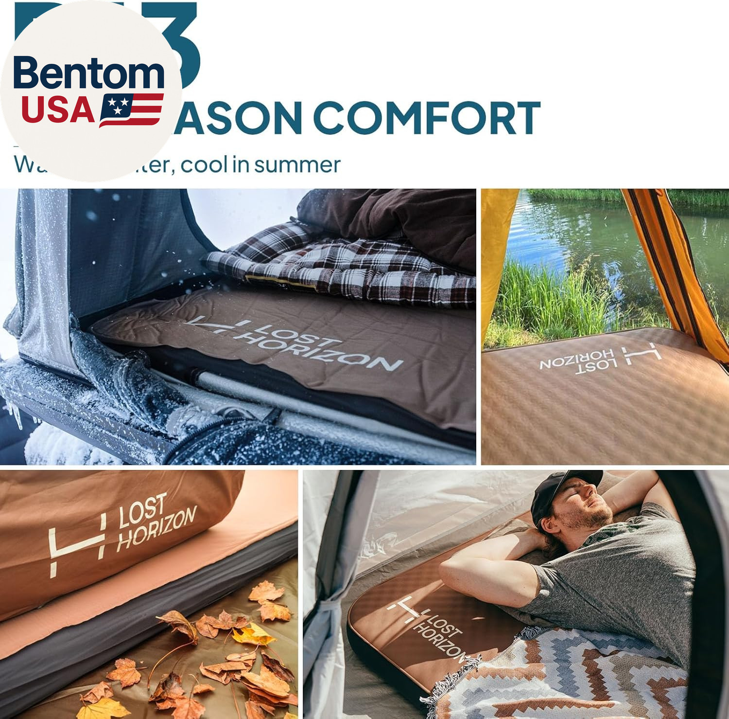 Air & Foam Camping Mattress, Self-Inflating Sleeping Pad, 4.5″ Thick, with Air P