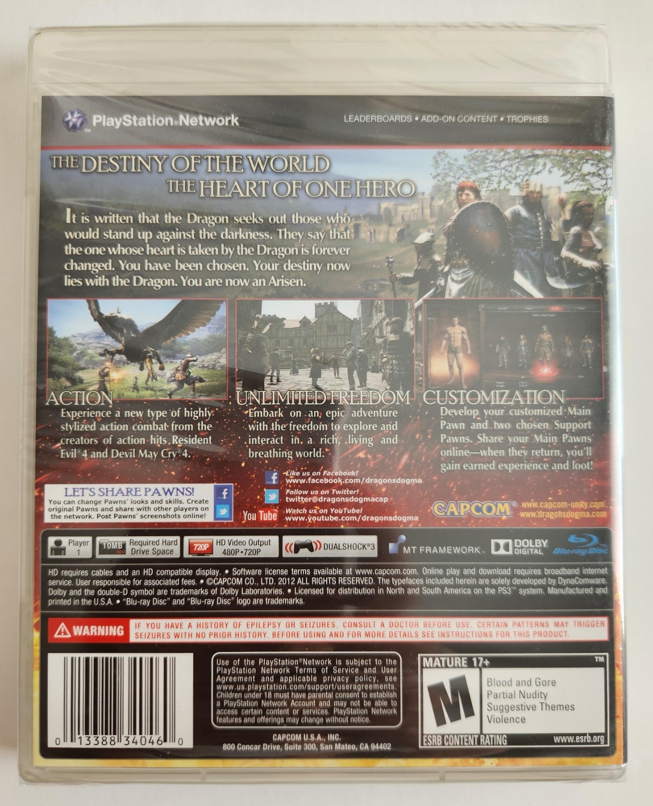 Dragon’s Dogma (PS3) BLACK LABEL US Release *BRAND NEW – FACTORY SEALED*