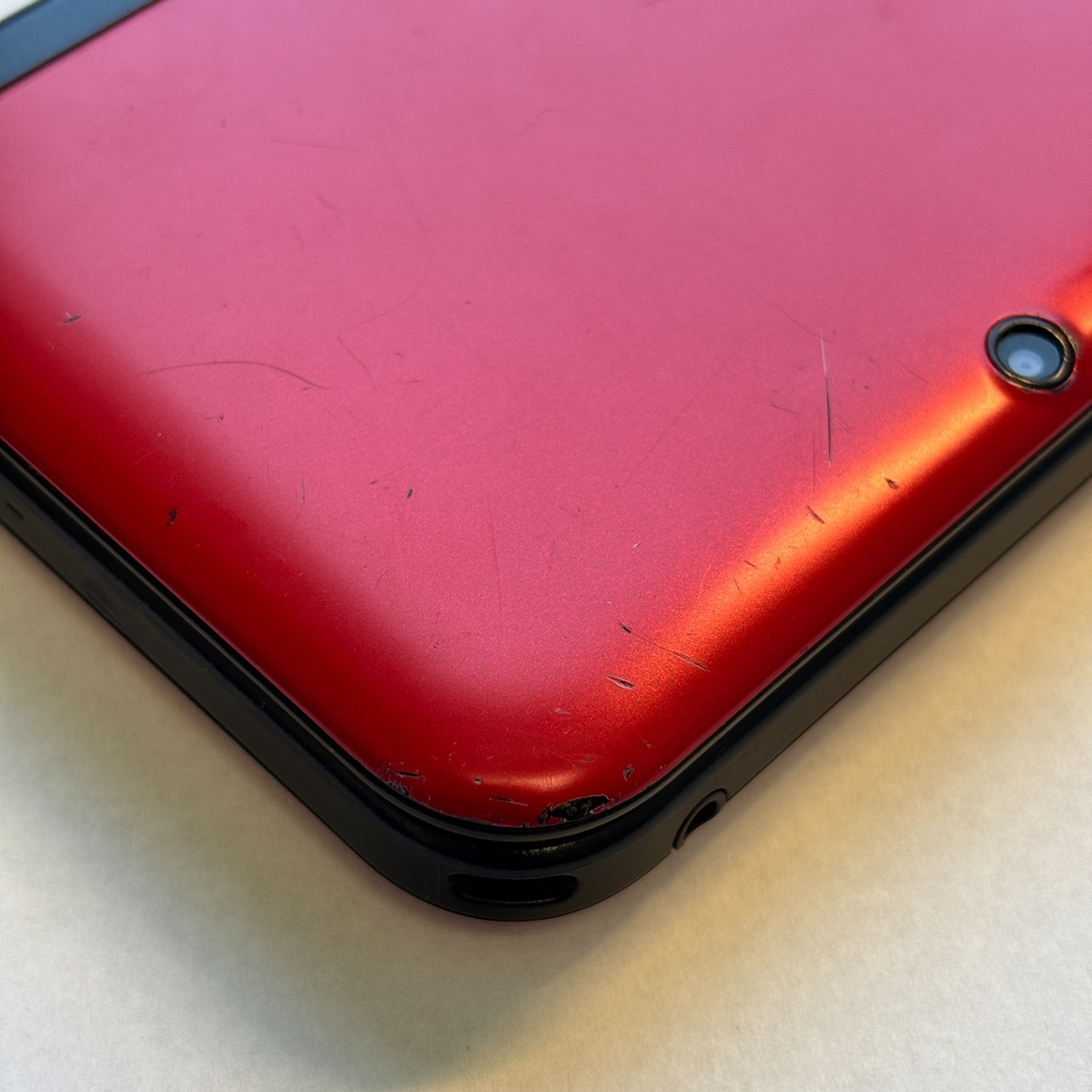 Nintendo 3DS XL Red Console SPR-001 Top Screen Repair 3 Game Bundle Tested Works