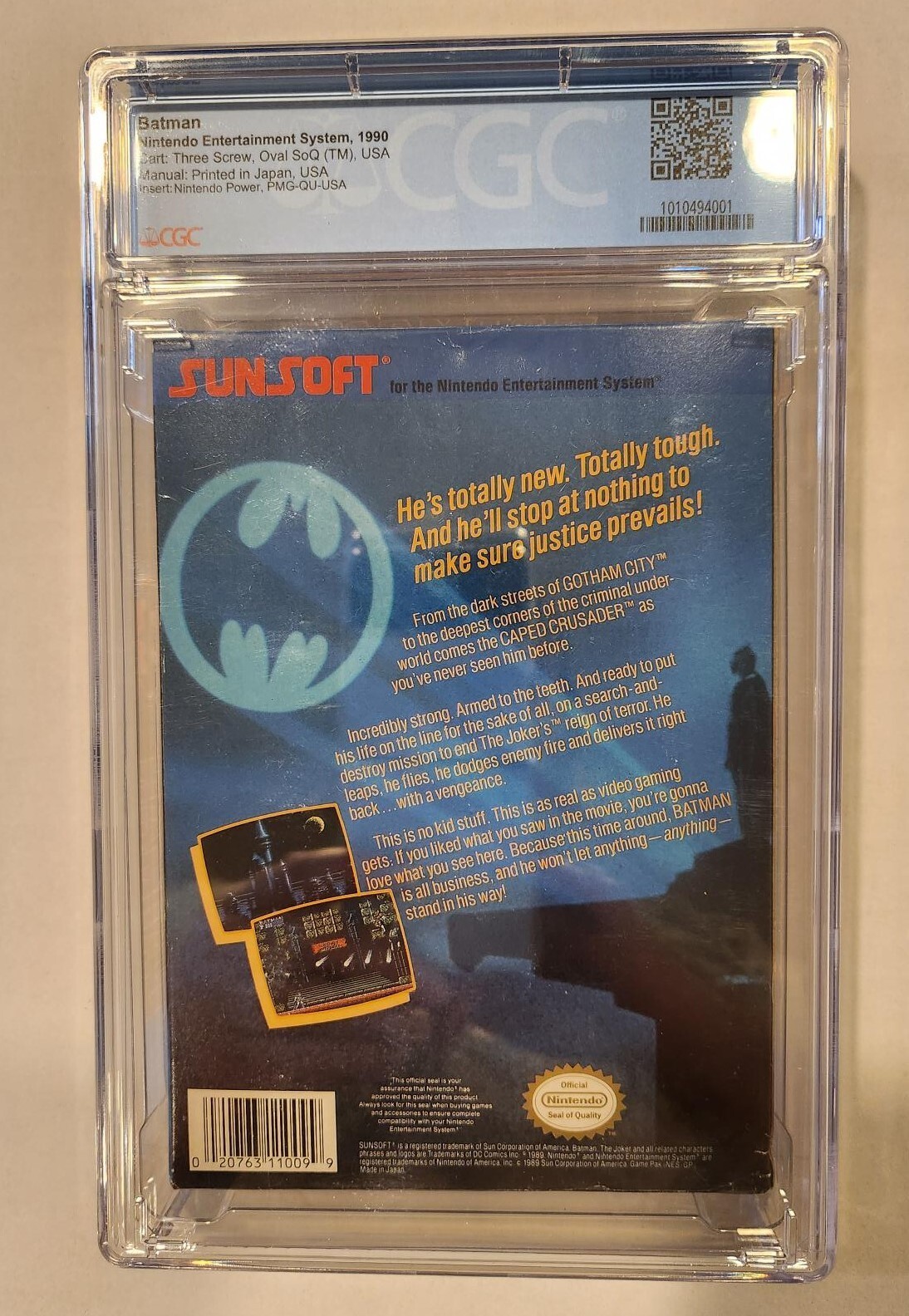 Batman NES – Sunsoft – CIB – CGC Graded 8.0 – Oval SoQ – Three Screw Cart