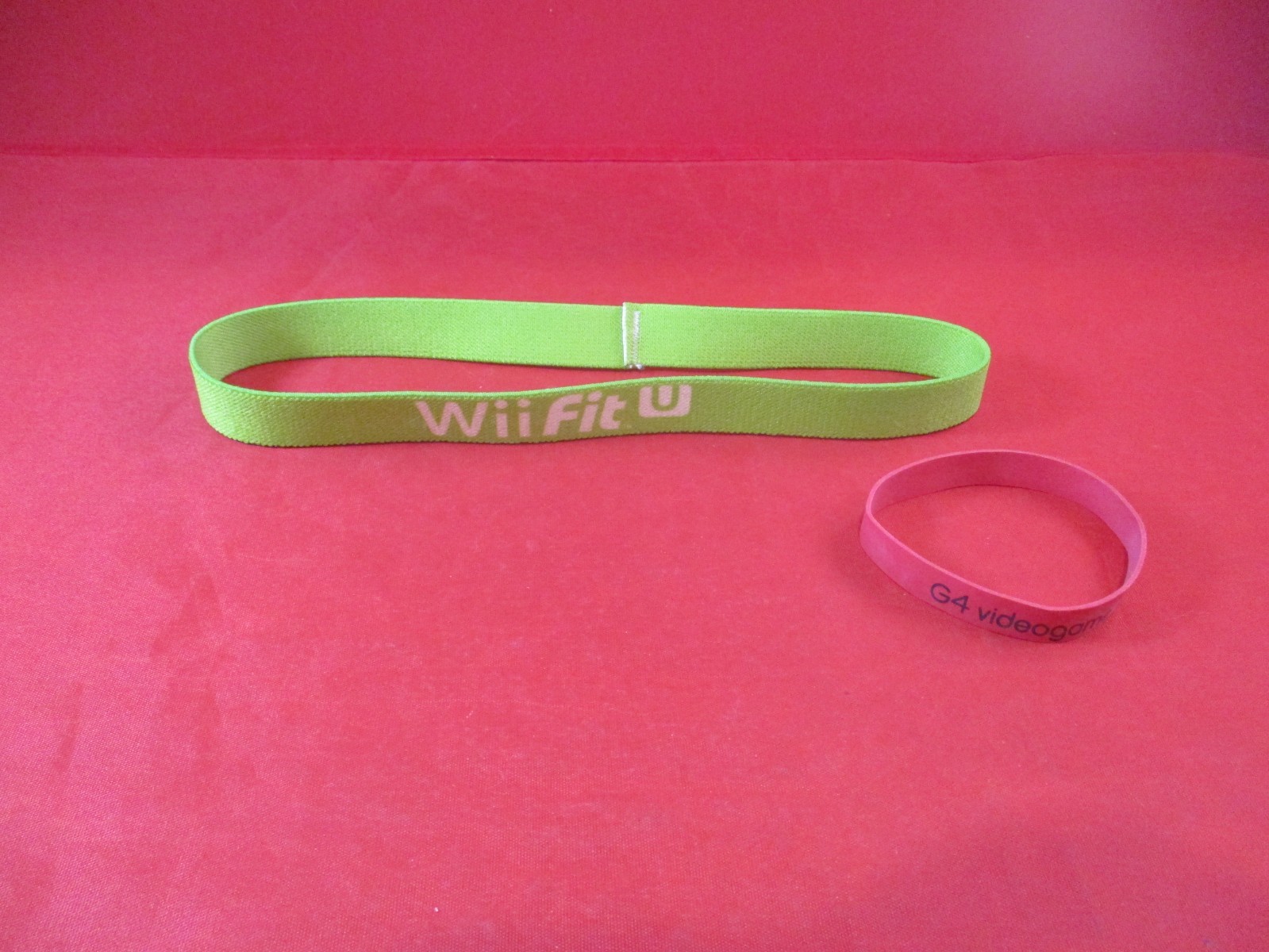 Nintendo Wii Fit U Promo Green Workout Headband + G4 Videogame TV Wristband