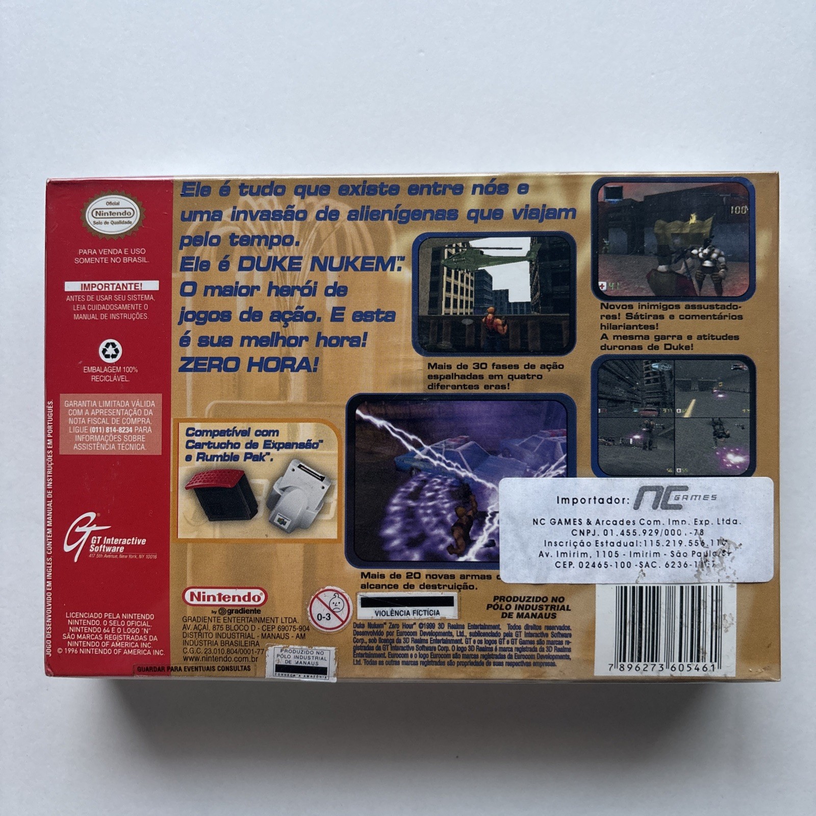 New Duke Nukem: Zero Hour Nintendo 64 N64 Gradient Brazil Import Sealed NES Rare