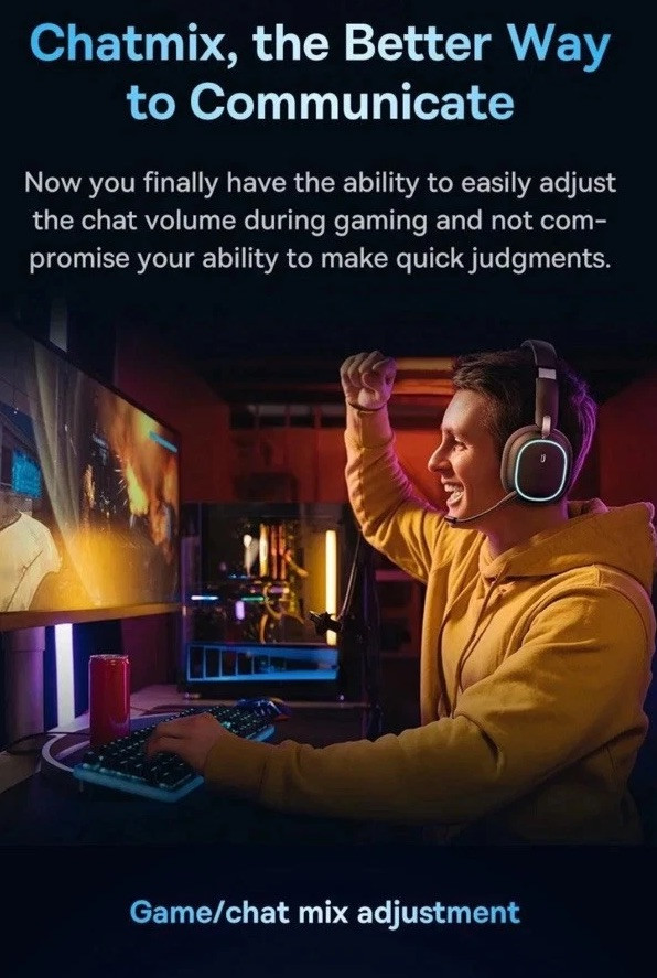 GH02 Wireless Gaming Headphones with Mic, Bluetooth 5.3, RGB Lighting