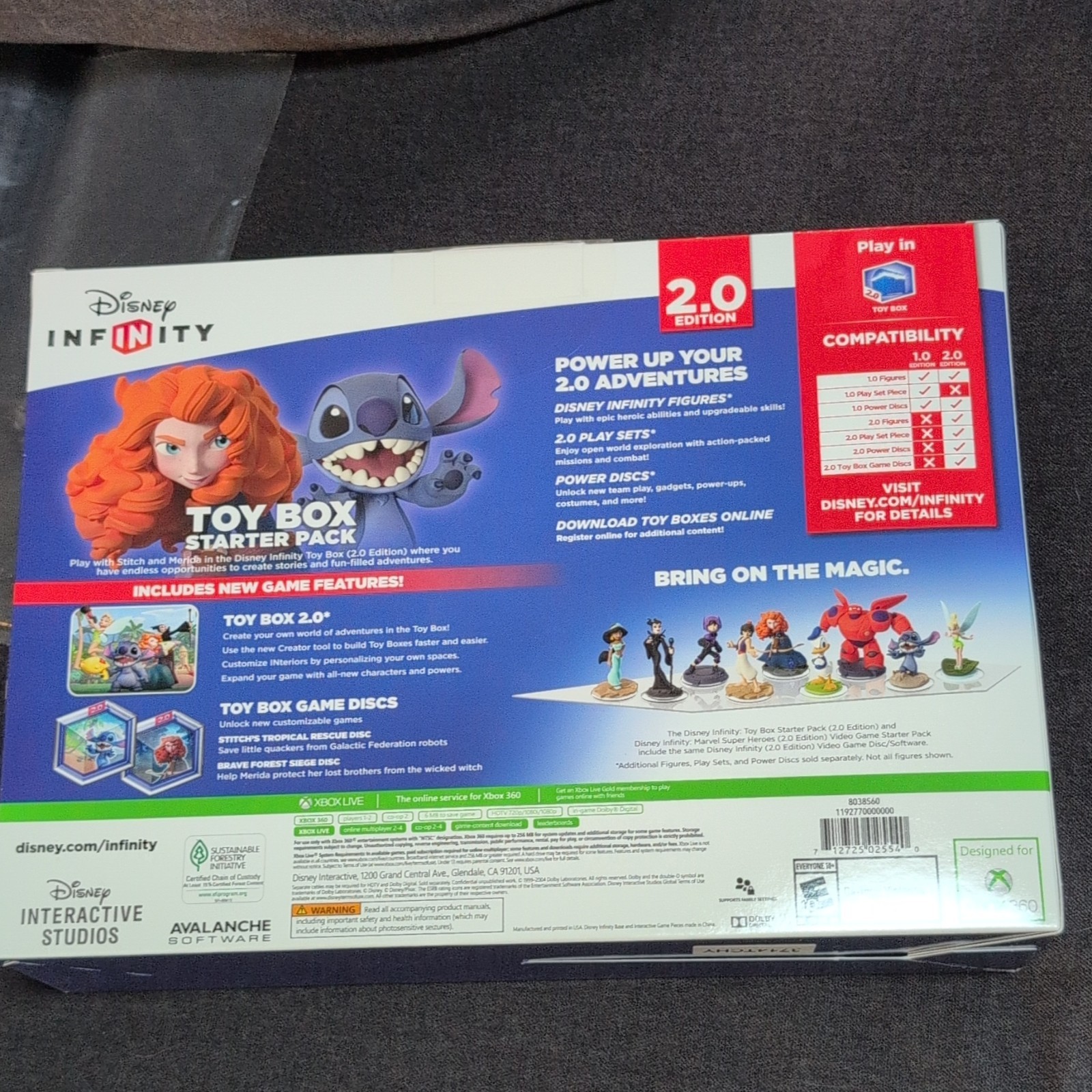 Disney Infinity 2.0 Toy Box Starter Pack Xbox 360 Merida & Stitch Multiplayer