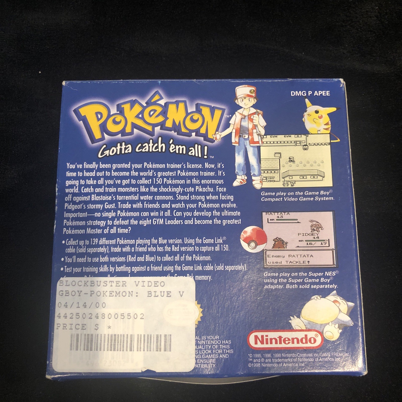 Pokémon Blue With Original Box & Gameboy Color(Yellow)