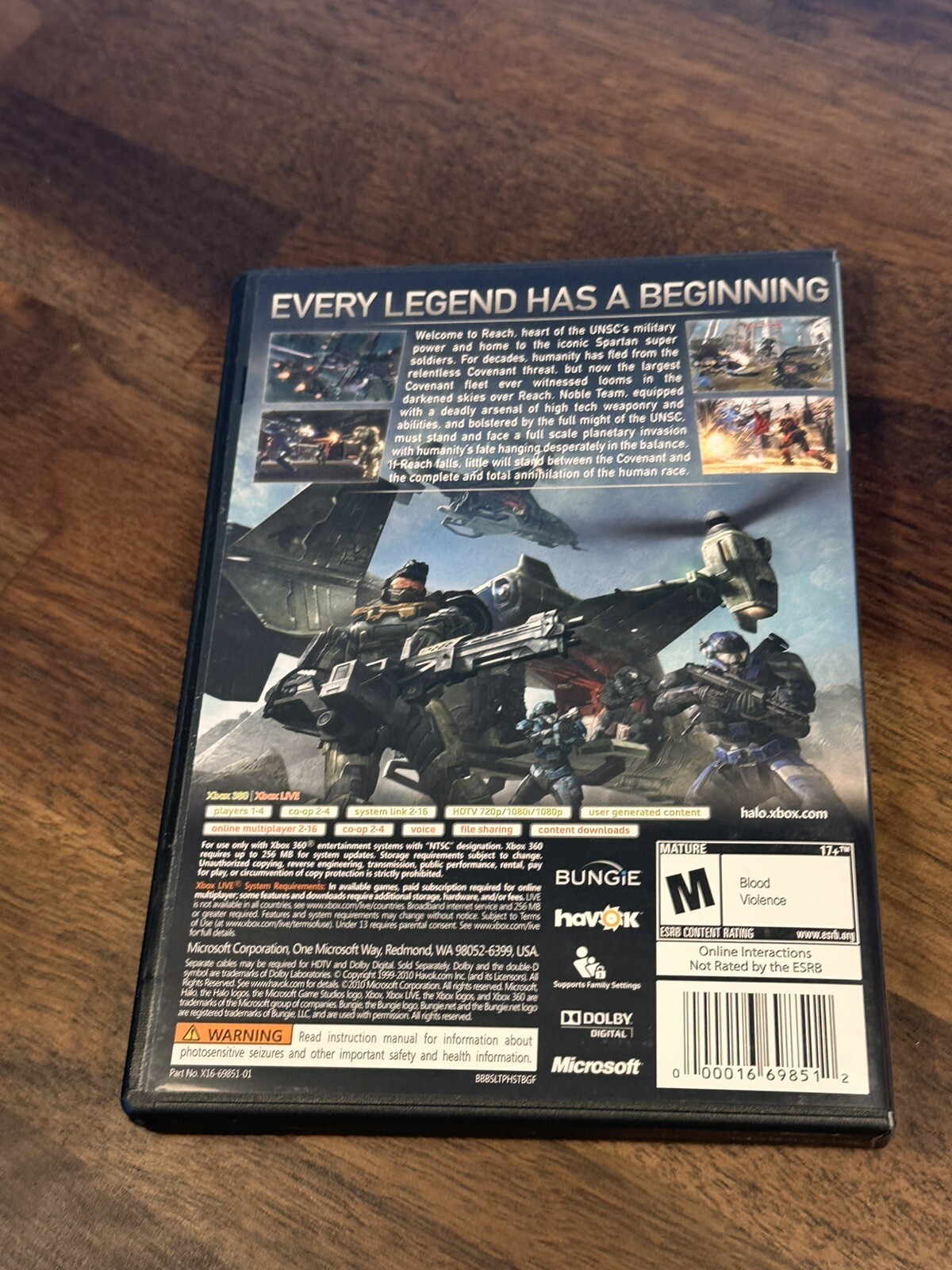Halo Reach Microsoft Xbox 360 Complete CIB LN