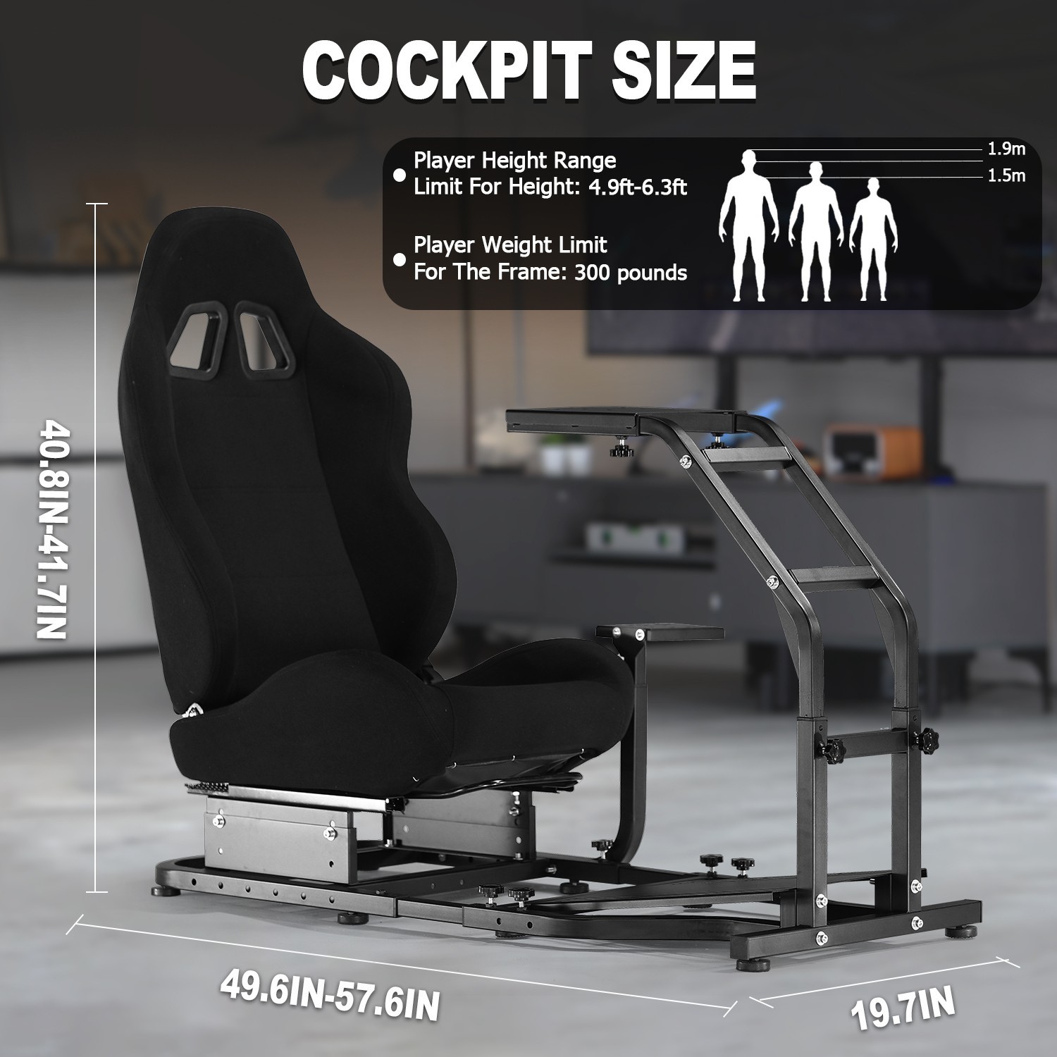 Marada Racing Simulator Cockpit G29 Wheel Stand With Seat Fit Logitech G920 G923