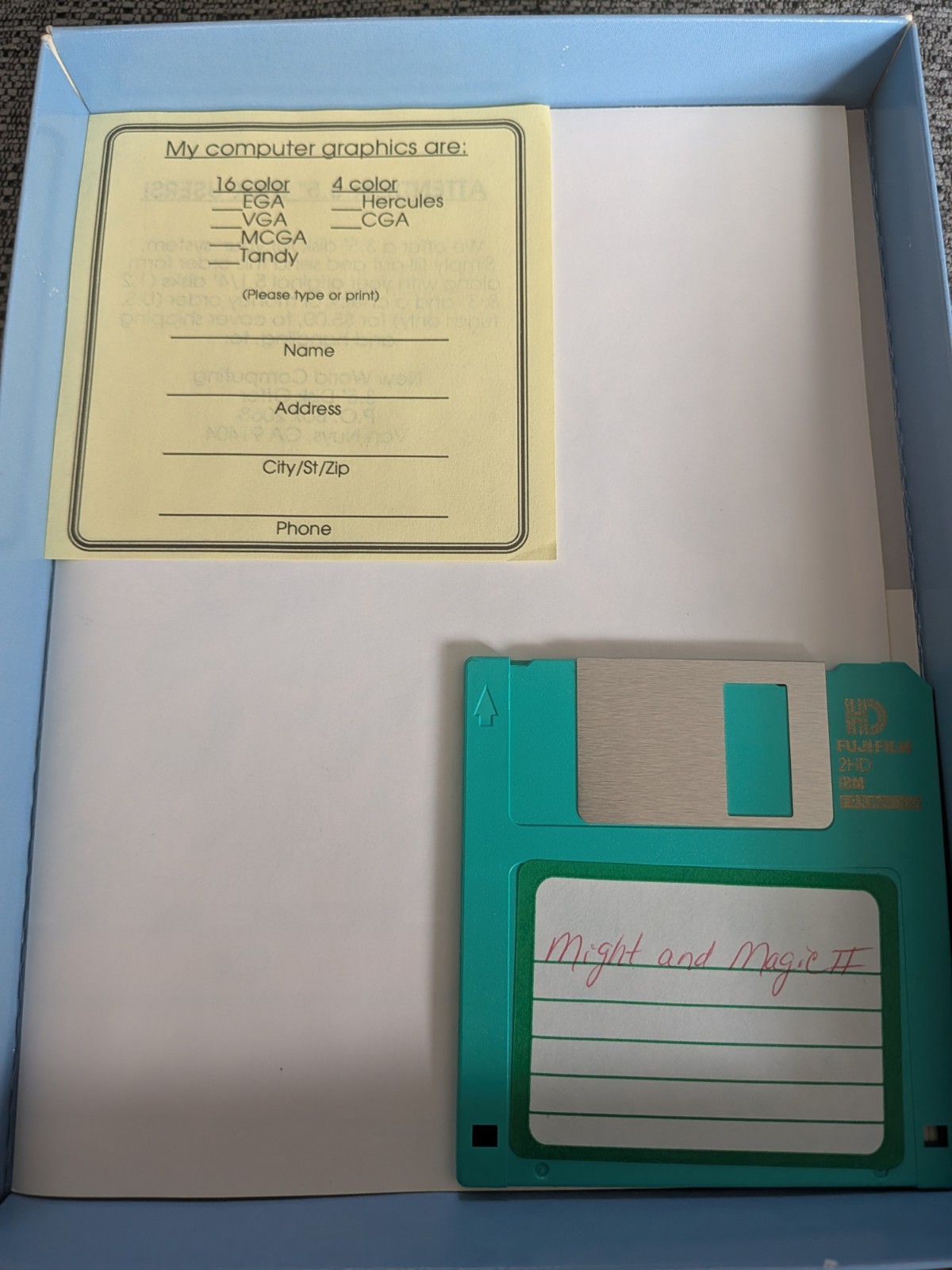 Might and Magic II 2 New World IBM PC Big Box Game 5.25″ – CIB