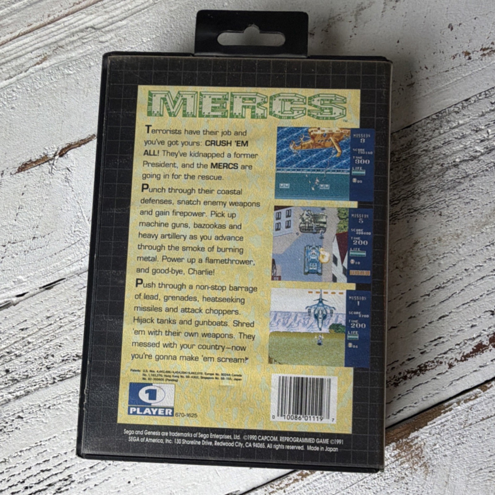Mercs (Sega Genesis, Capcom, 1991) Manual, Case, Wolf Battlefield Series