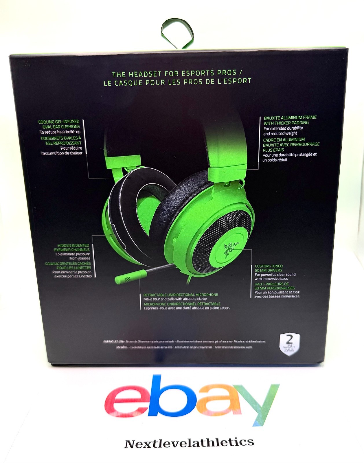 Razer Kraken Wired Gaming Headset Green Black – RZ04-02830200-R3U1 New Open Box