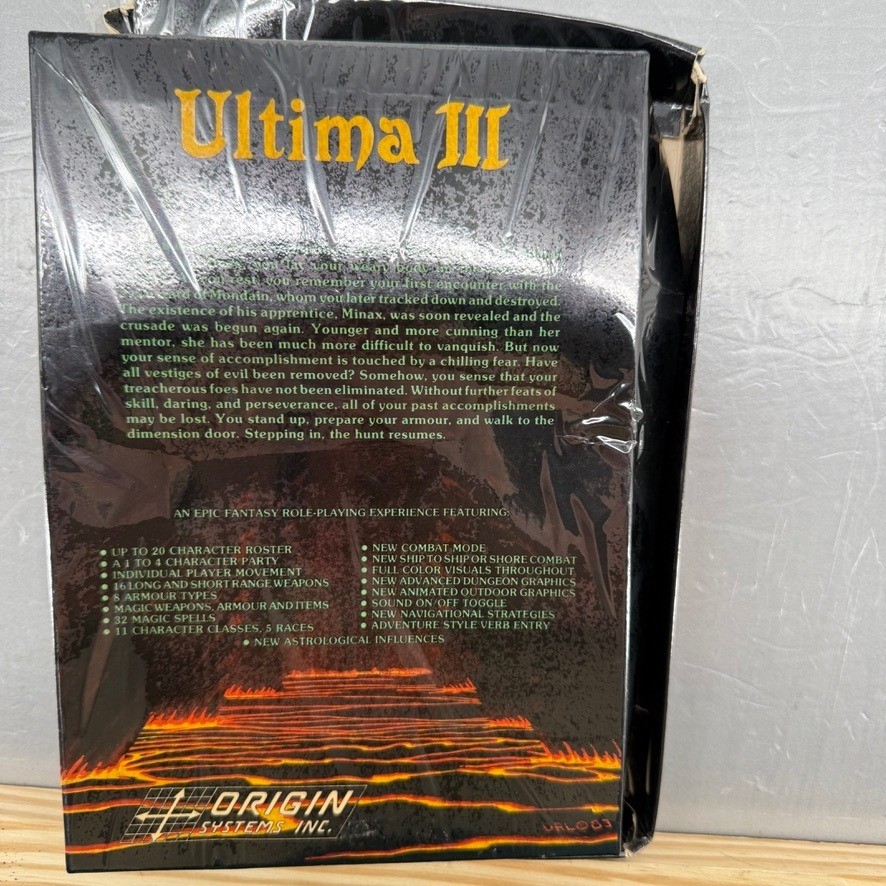Ultima III Exodus Apple II Origin Systems Lord British 1983 Vintage Big Box RPG