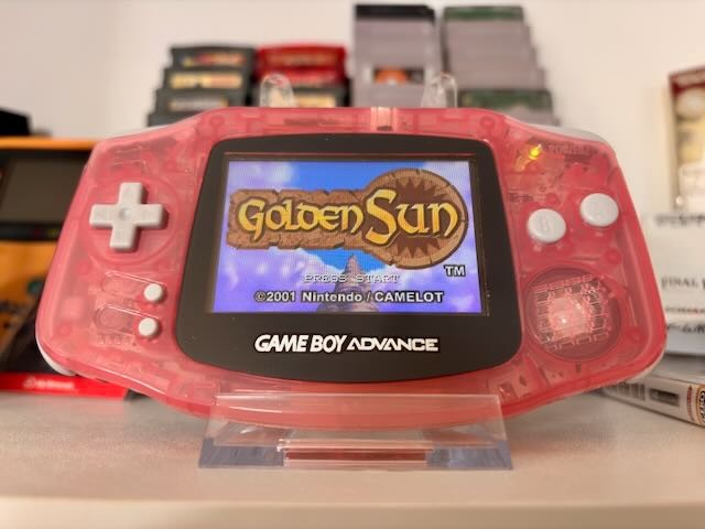 Game Boy Advance GBA IPS Backlit Screen Pink Transparent Funnyplaying USB C