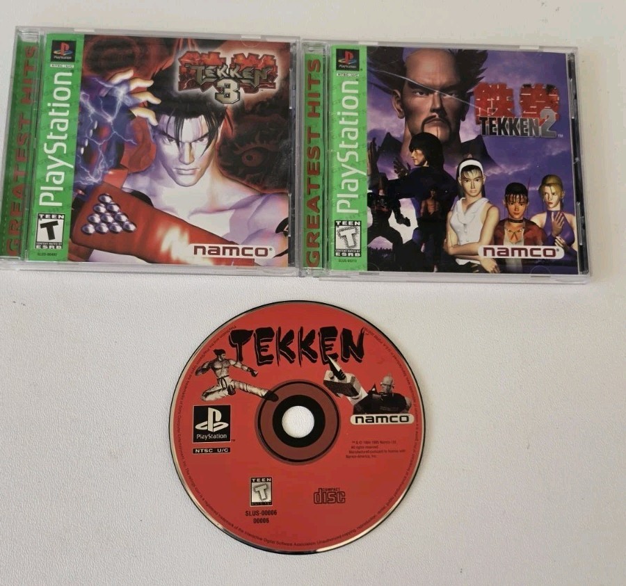 Sony PlayStation PS1 Tekken 1, 2, 3 Greatest hits Trilogy