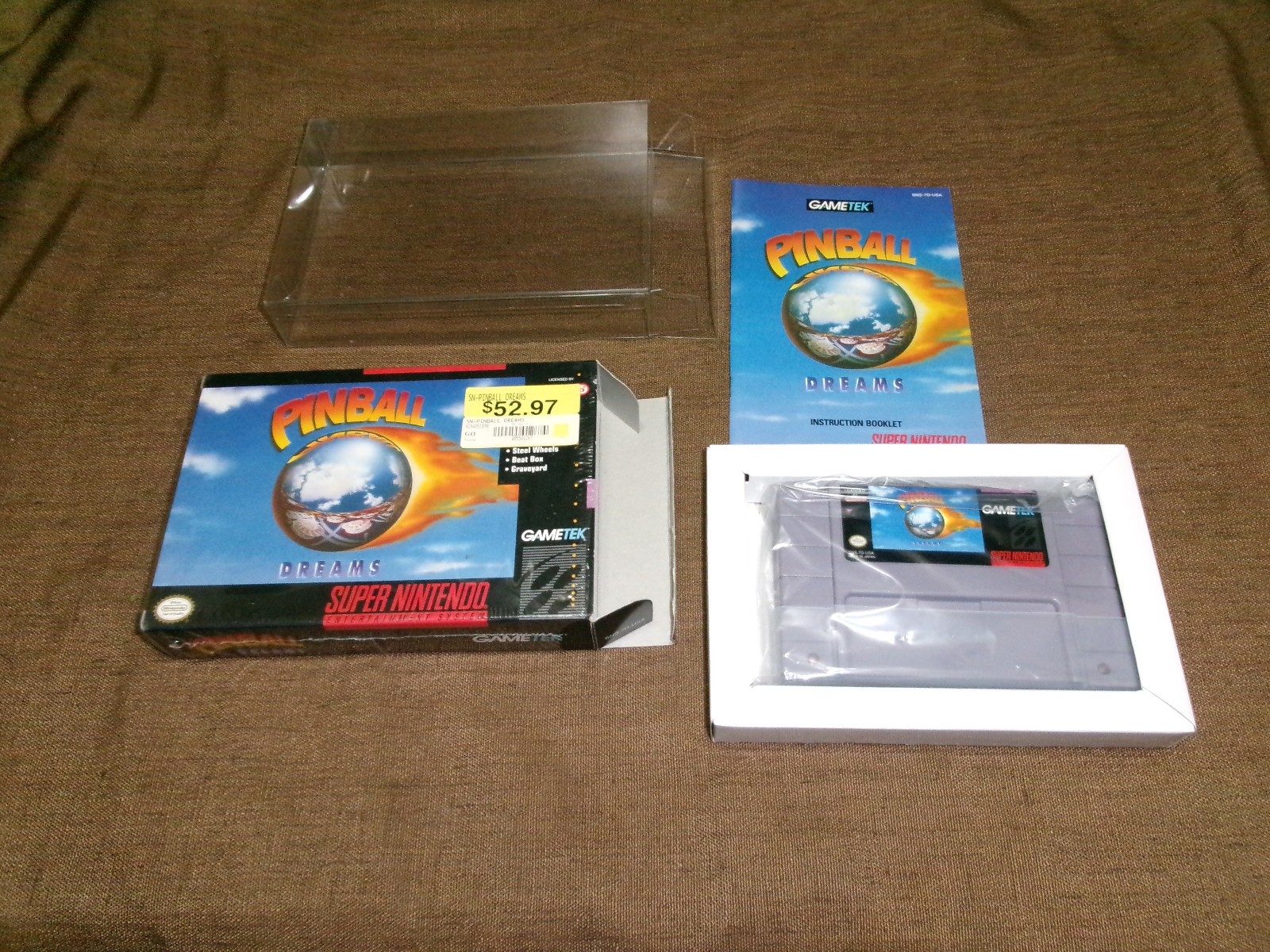 #673 Pinball Dreams (SNES, 1994) CIB (still in shrinkwrap) W/MANUAL Tested