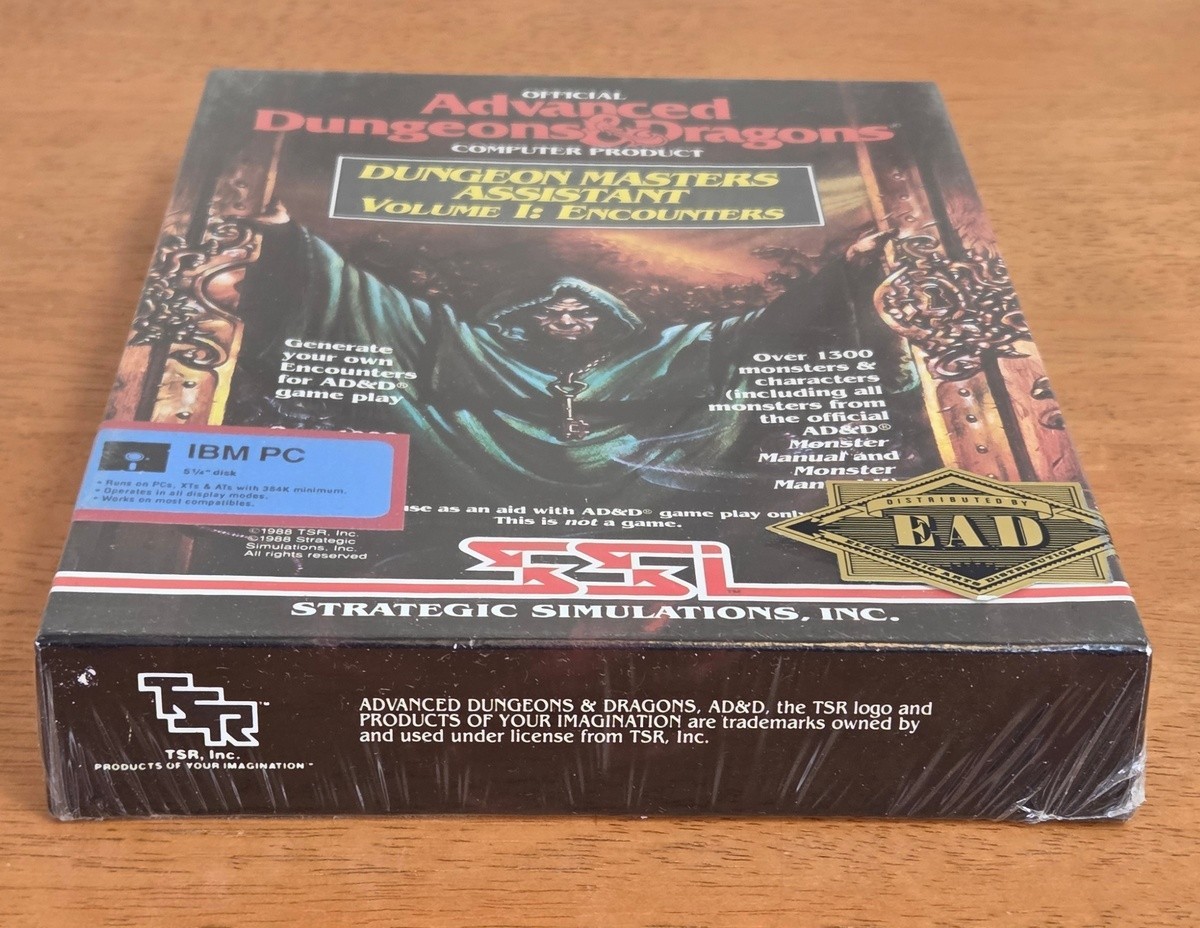 New Sealed AD&D Dungeon Masters Assistant Vol 1 PC Big Box Game IBM Complete