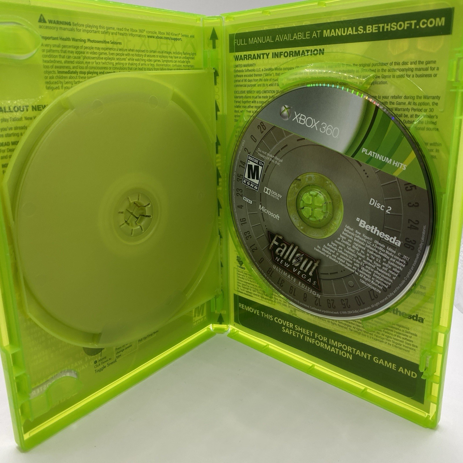 Xbox 360 Fallout New Vegas Ultimate Edition NO MANUAL, MAP/POSTER TESTED WORKS