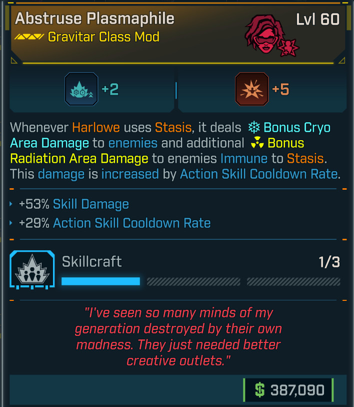 Borderlands 4⭐PLASMAPHILE CLASS MOD⭐HARLOWE⭐5 PRACTICAL APP⭐SKILL DAMAGE